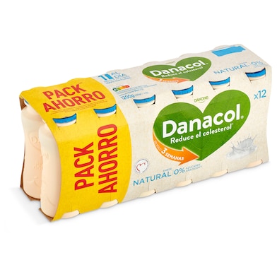 Bebida láctea natural Danacol pack 12 x 100 g-0