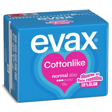 Compresas normal con alas Evax bolsa 19 unidades-0 Compresas normal con alas Evax bolsa 19 unidades-0