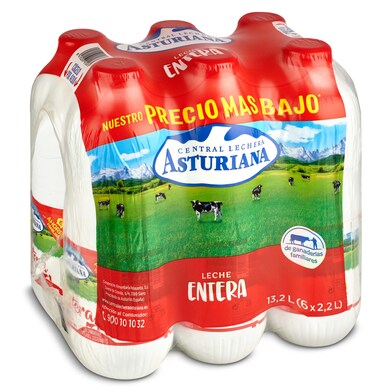 Leche entera Central Lechera Asturiana pack 6 x 2.2 L-0 Leche entera Central Lechera Asturiana pack 6 x 2.2 L-0