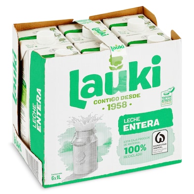 Leche entera Lauki pack 6 x 1 L-0 Leche entera Lauki pack 6 x 1 L-0