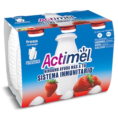 Yogur líquido de fresa Actimel pack 6 x 100 g-0