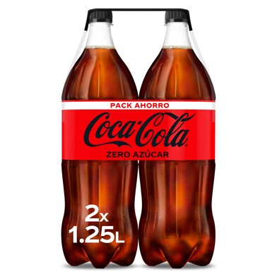 Refresco de cola zero azúcar Coca-Cola botella 2 x 1.25 l-0 Refresco de cola zero azúcar Coca-Cola botella 2 x 1.25 l-0