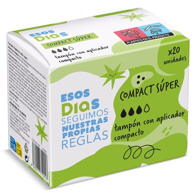 Tampón con aplicador compact súper Esos Dias caja 20 unidades-0 Tampón con aplicador compact súper Esos Dias caja 20 unidades-0