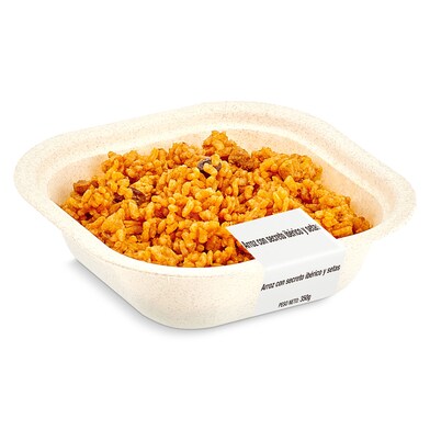 Arroz con secreto ibérico y setas bandeja 350 g-0 Arroz con secreto ibérico y setas bandeja 350 g-0