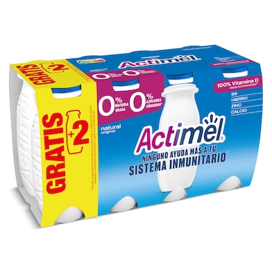 Yogur desnatado líquido natural Actimel pack 6 x 100 g-0