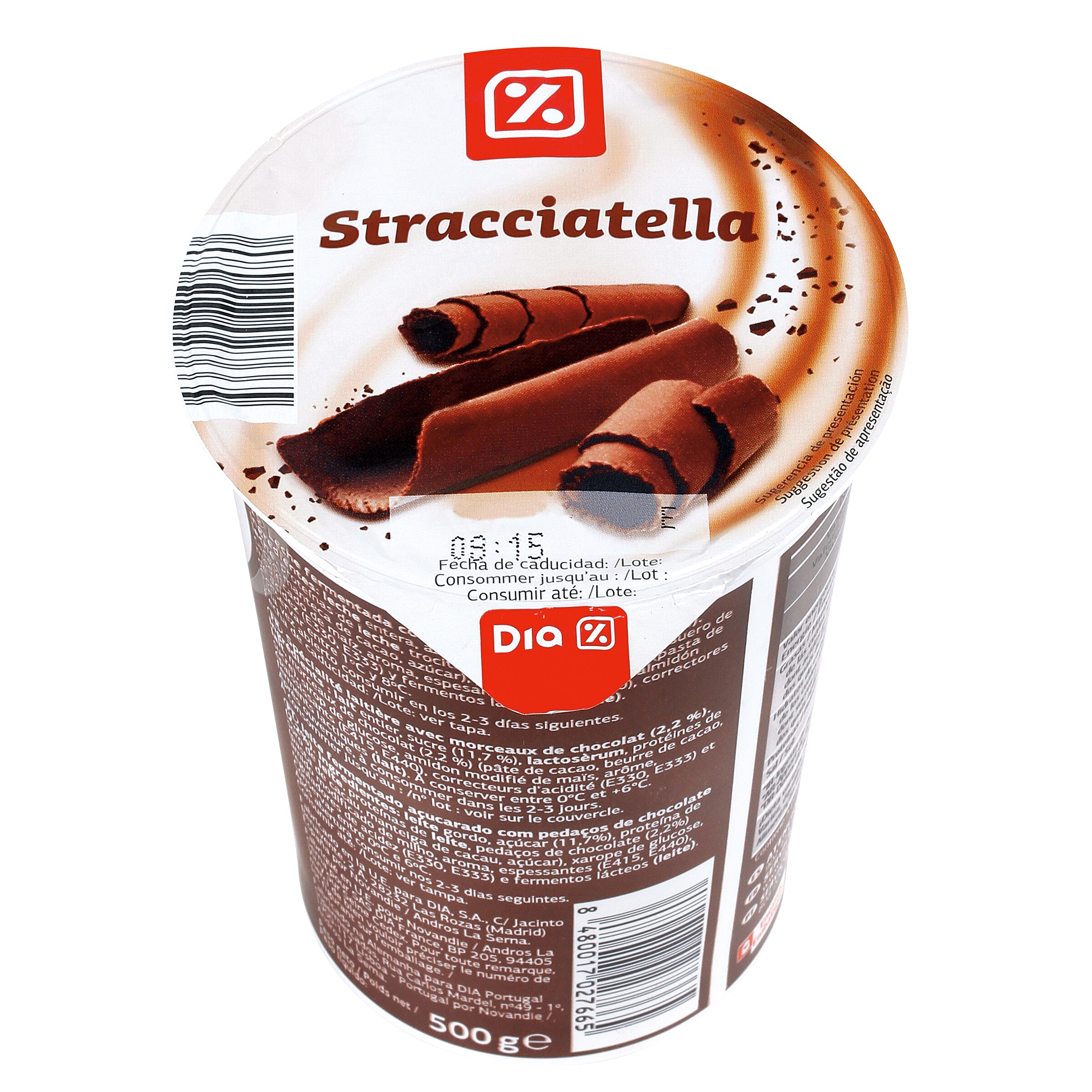 DIA yogur con straciatella vaso 500 gr
