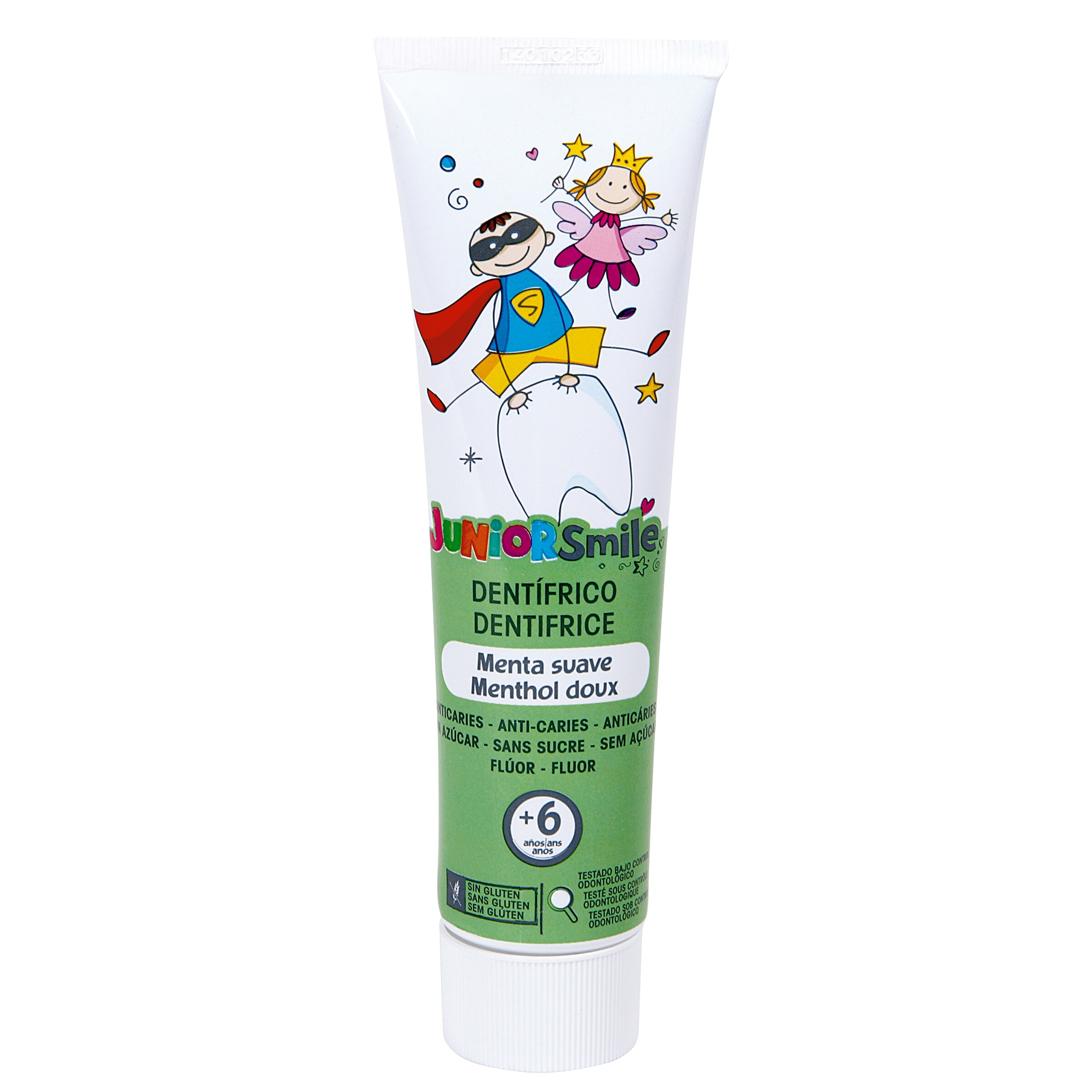 JUNIORSMILE pasta dentífrica suave sabor menta para niños tubo 100 ml