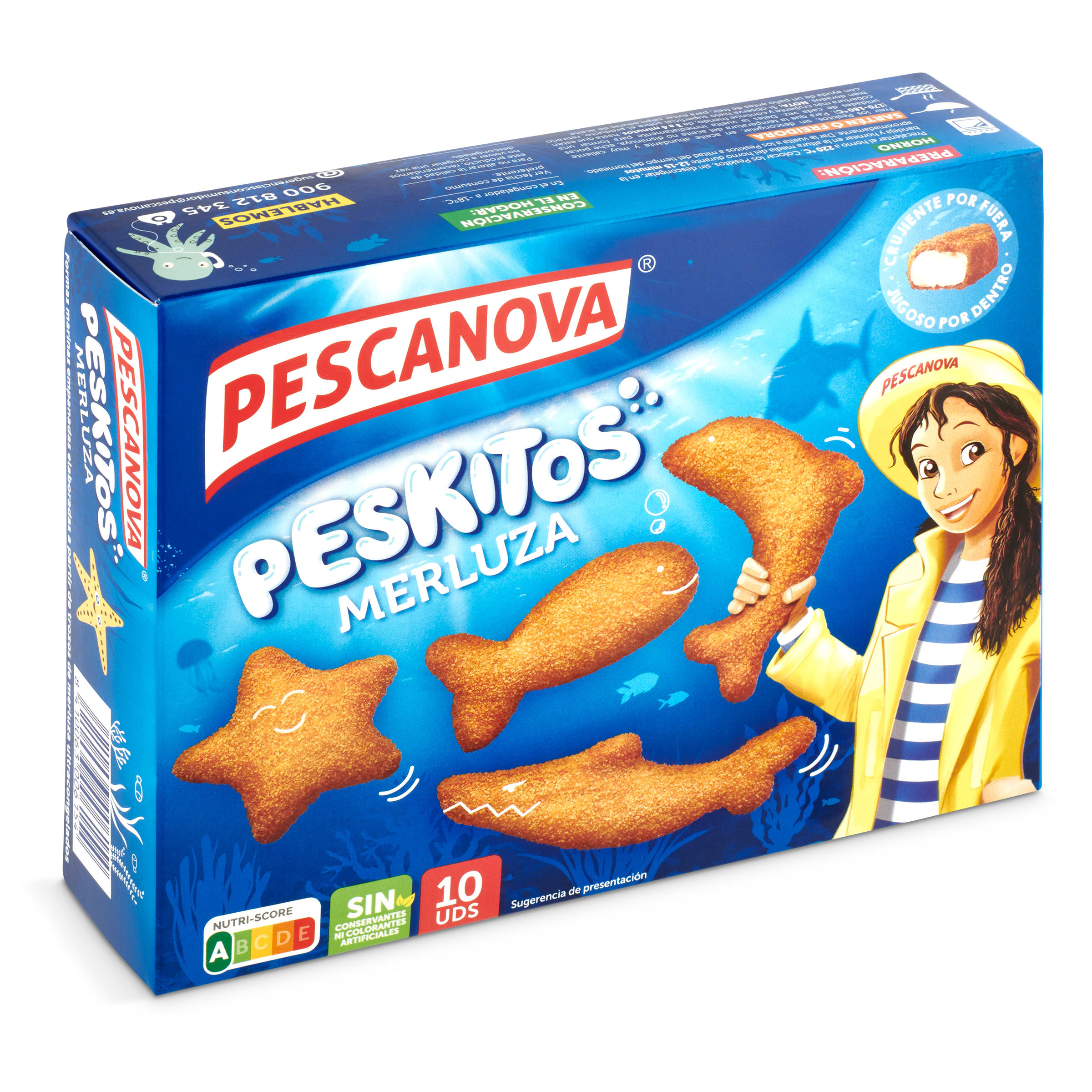 Peskitos de merluza empanada PESCANOVA   CAJA 400 GR