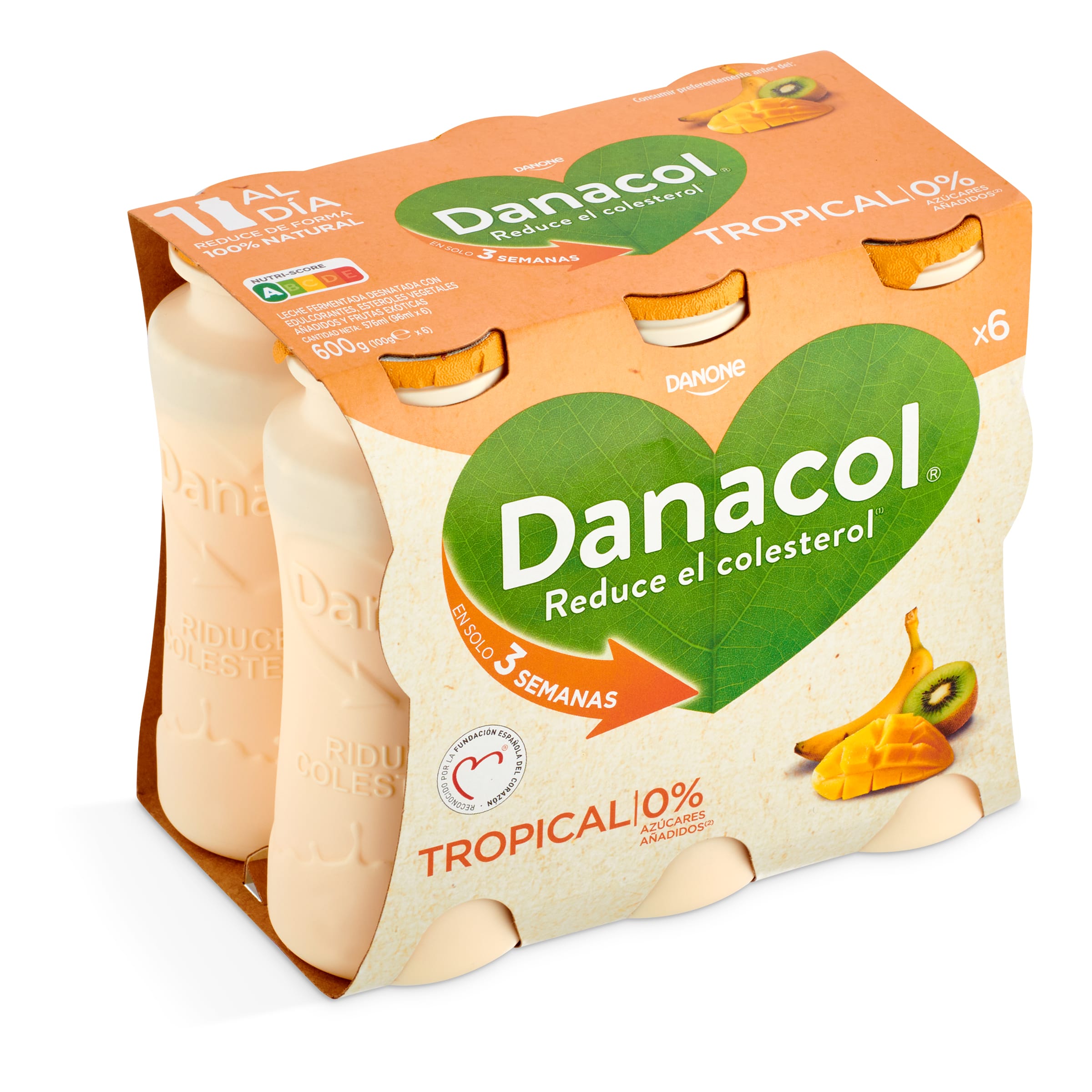 DANONE DANACOL yogur líquido tropical pack 6 unidades 100 g