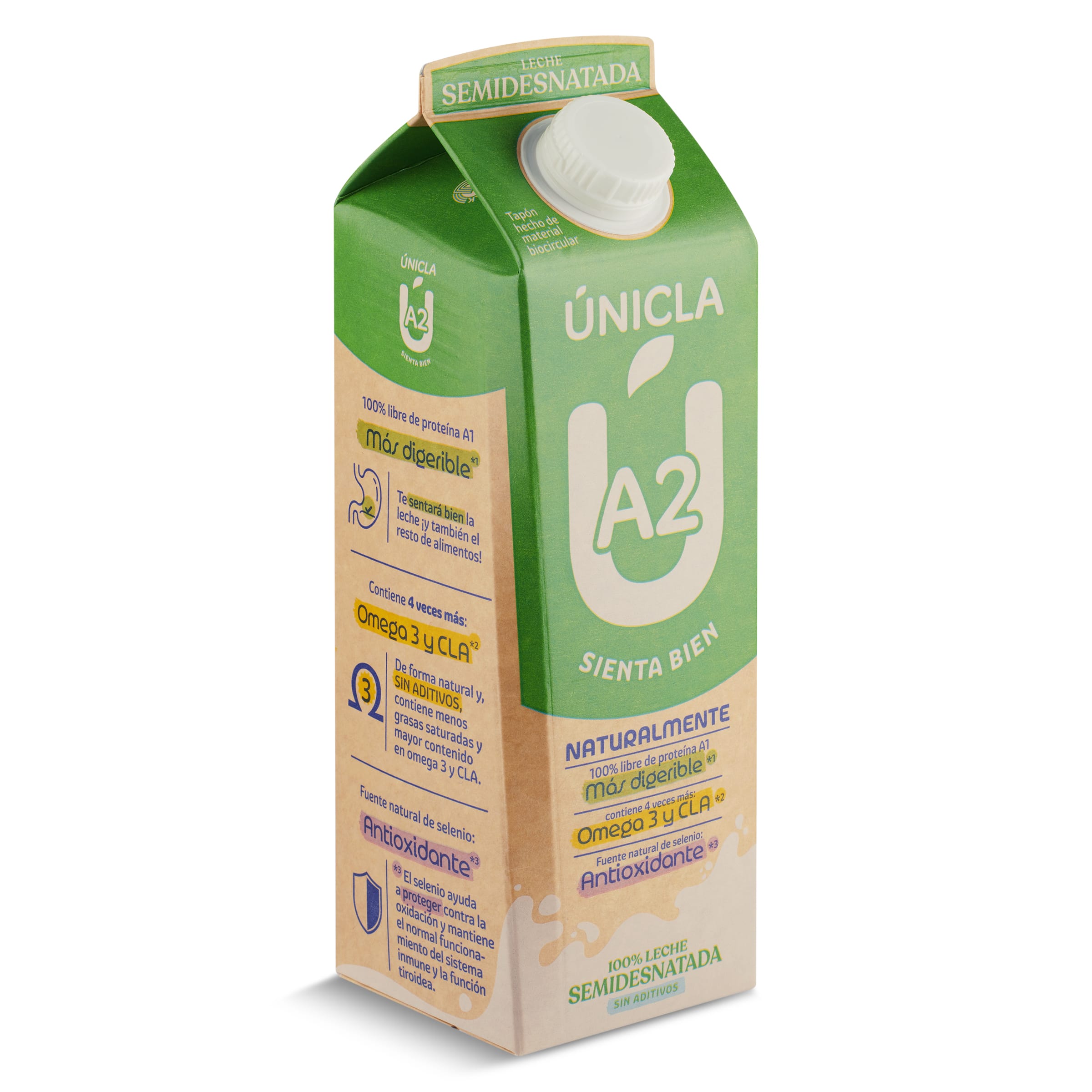 UNICLA leche semidesnatada envase 1 lt