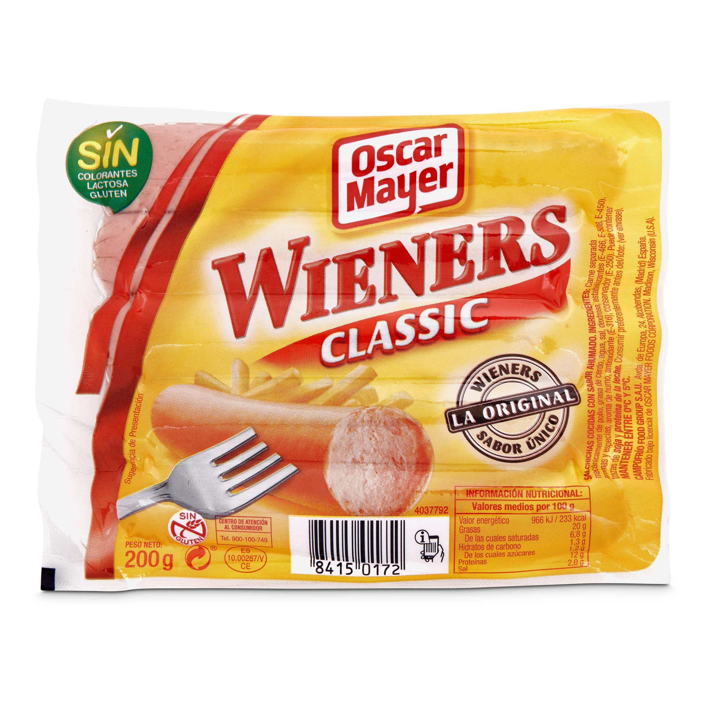 OSCAR MAYER salchichas wieners envase 200 gr