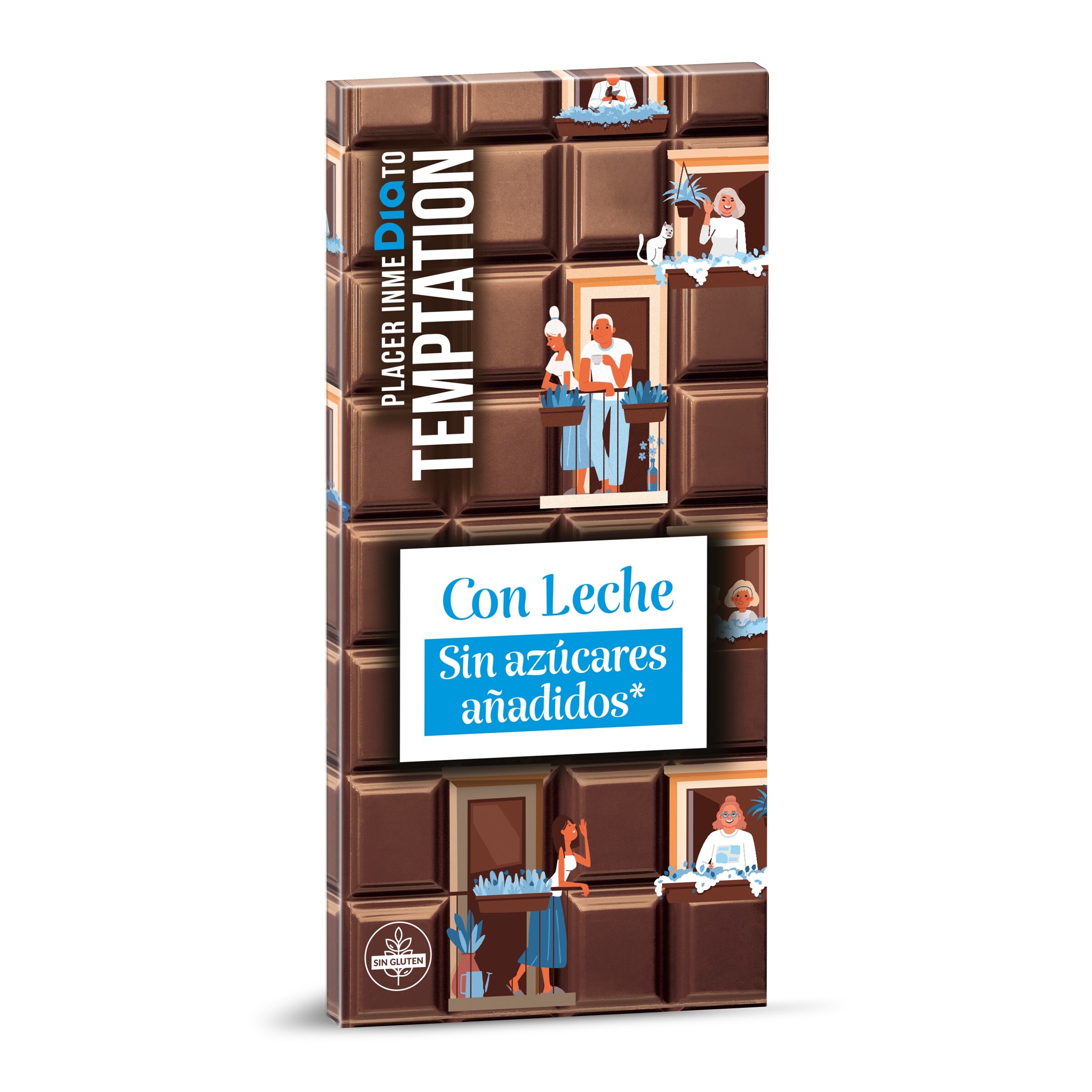 DIA TEMPTATION chocolate con leche sin azúcar tableta 100 gr