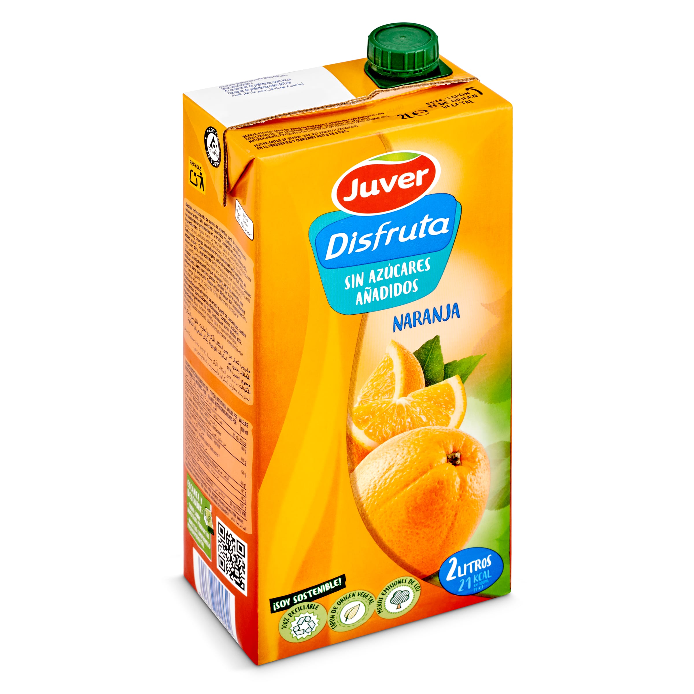 DISFRUTA néctar sin azúcar naranja envase 2 lt