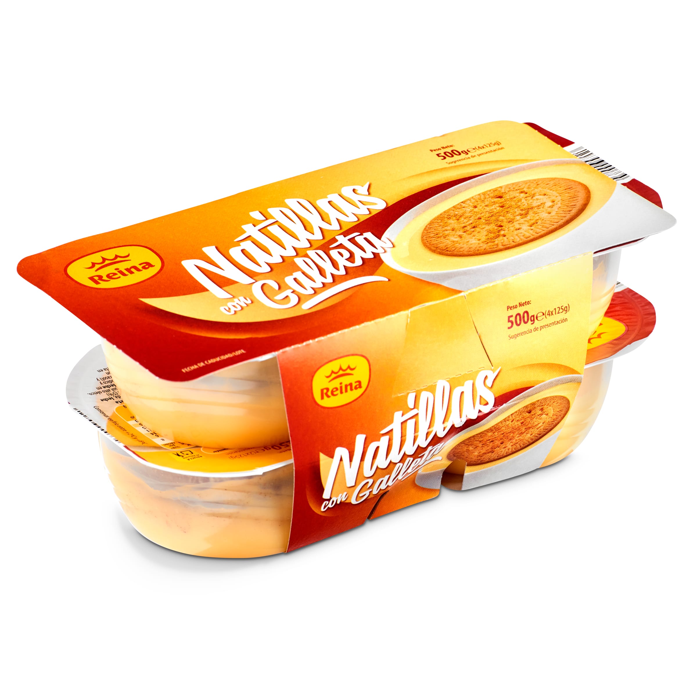 REINA natillas con galleta pack 4 unidades 125 g