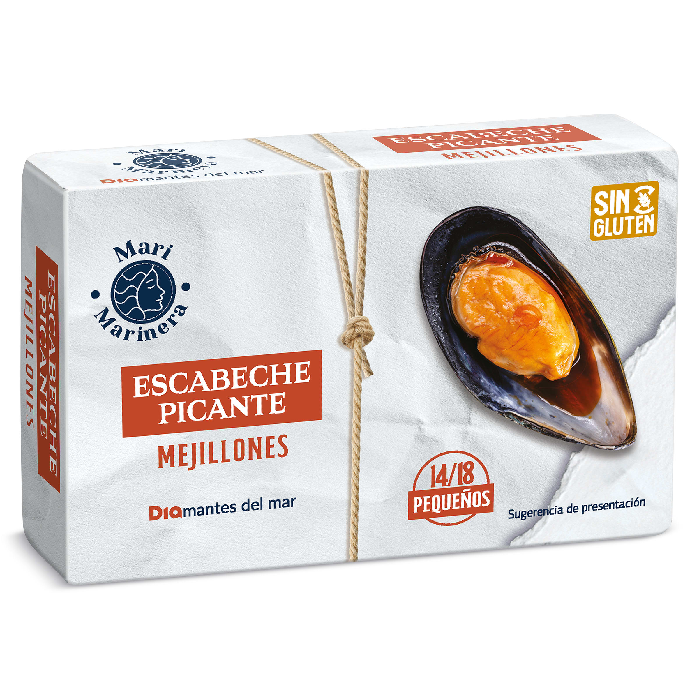DIA MARI MARINERA mejillones en escabeche picante 14/18 piezas lata 69 gr