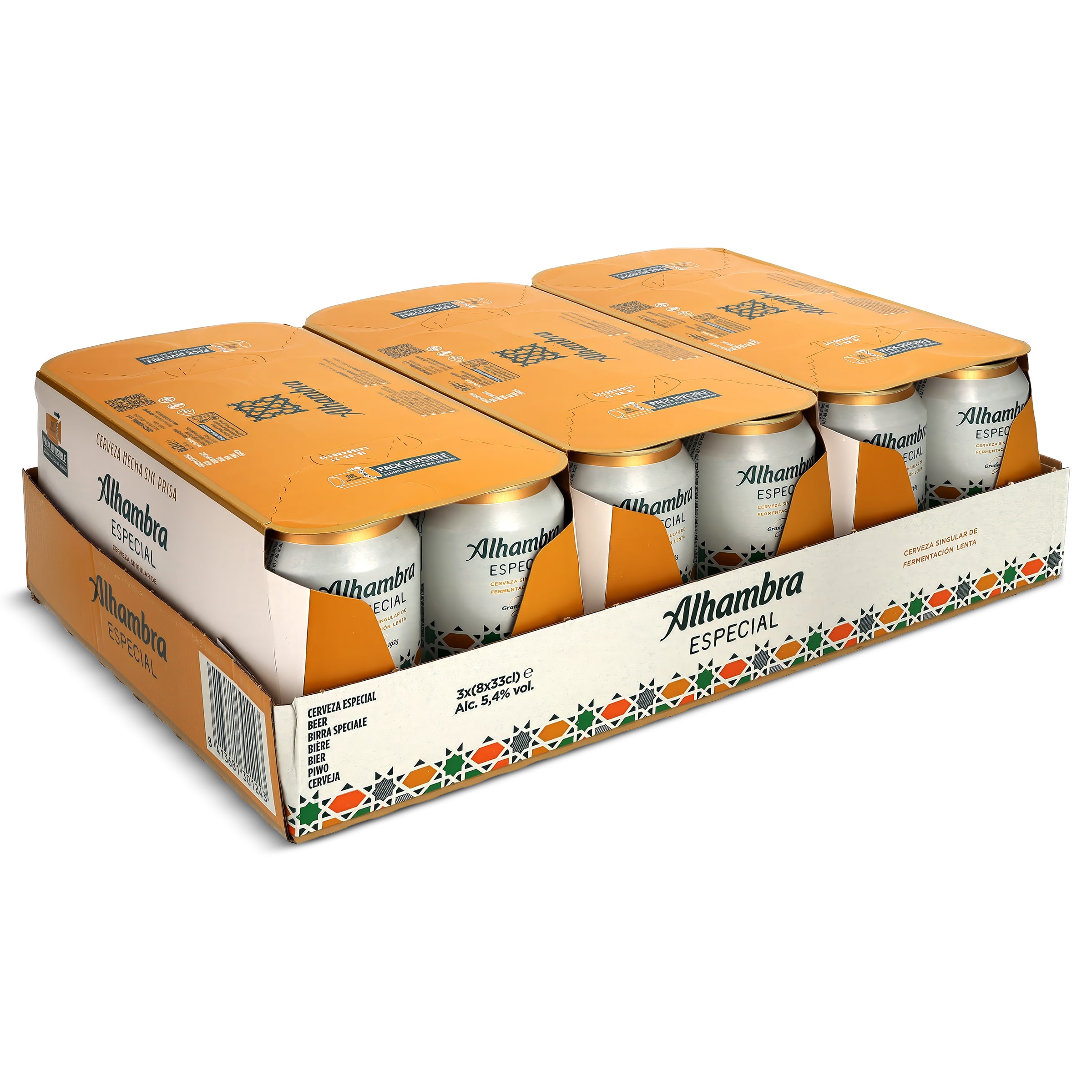 Cerveza lager Alhambra pack 24 x 33 cl