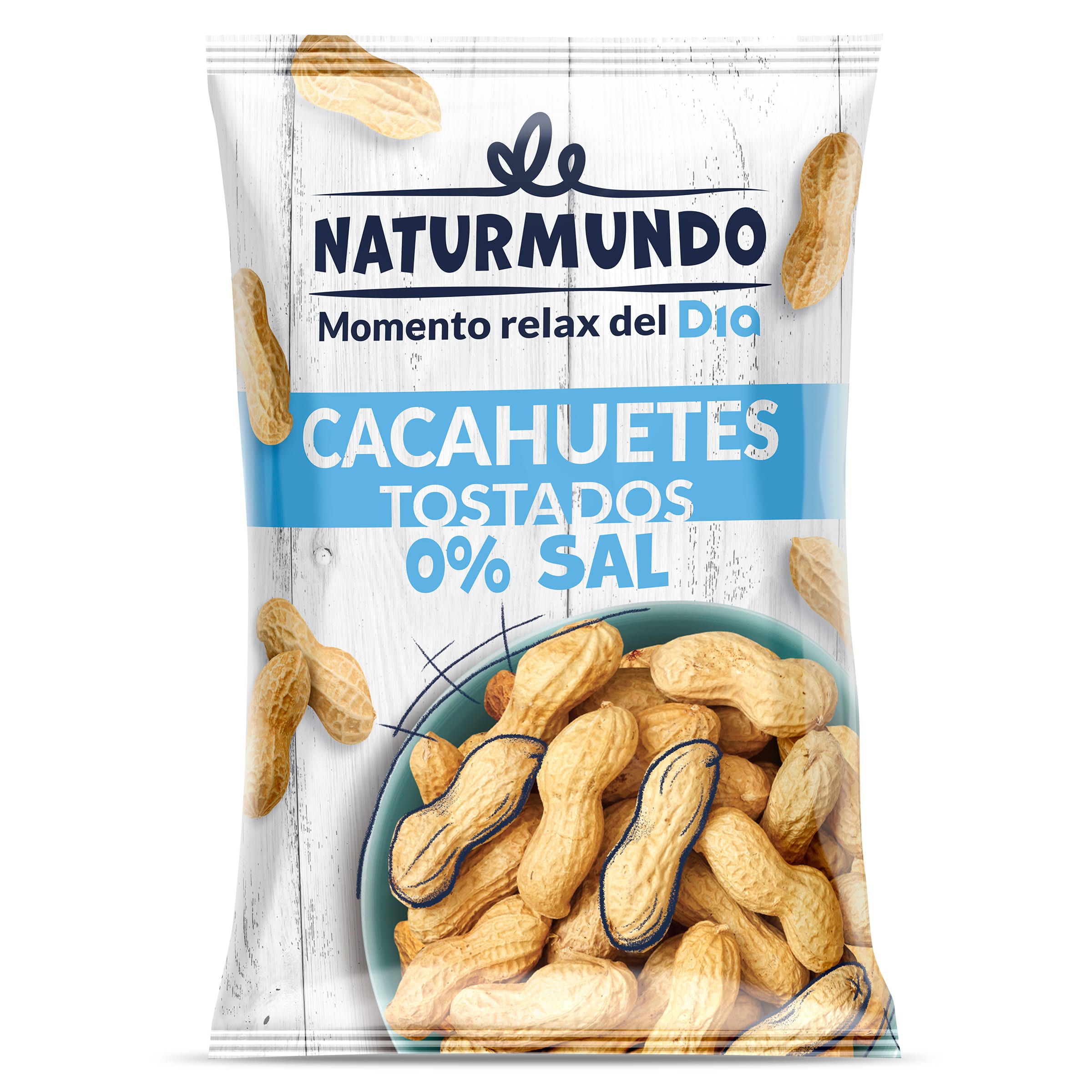 DIA SNACK MANIAC cacahuete con cáscara sin sal bolsa 400 gr