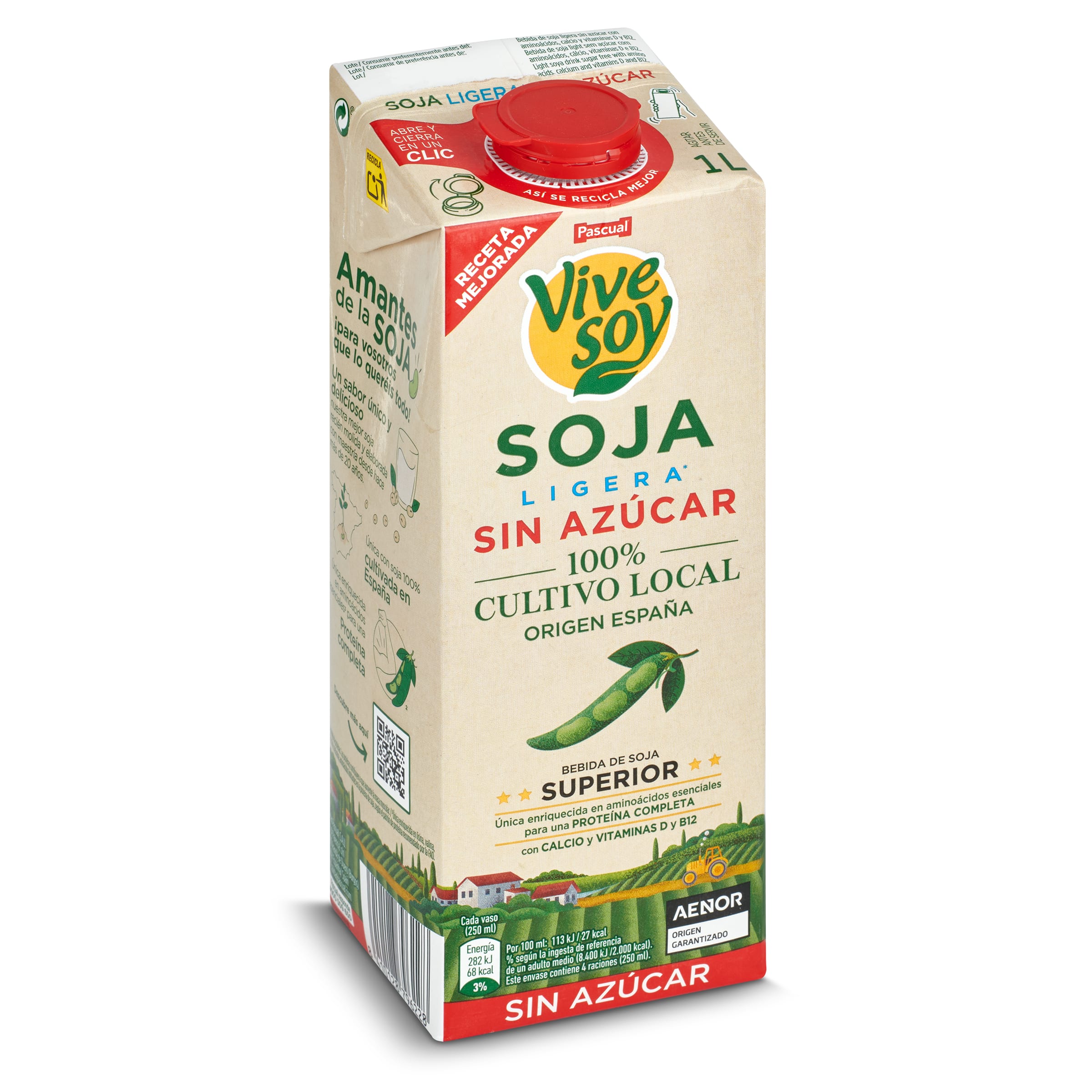 VIVESOY bebida de soja ligera envase 1 lt