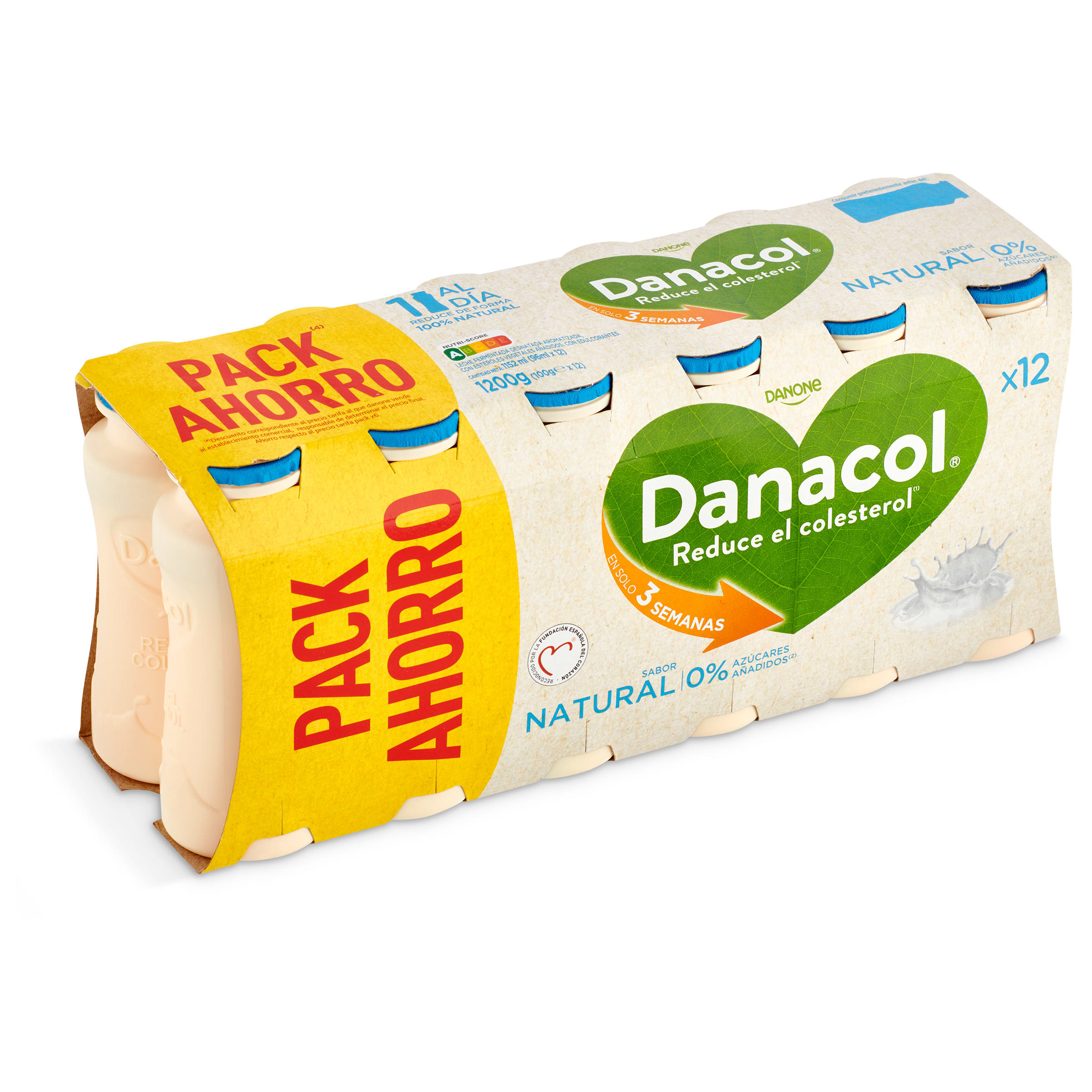 DANONE DANACOL yogur líquido natural pack 12 unidades 100 g