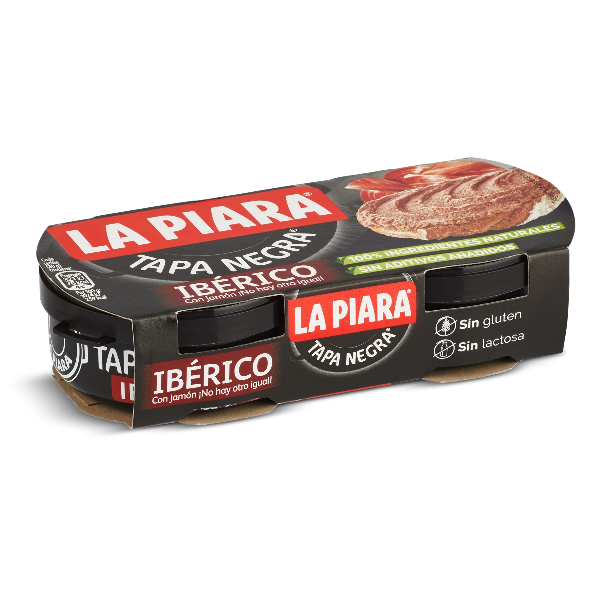 Paté tapa negra ibérico La piara Tapa Negra lata 2 x 73 g