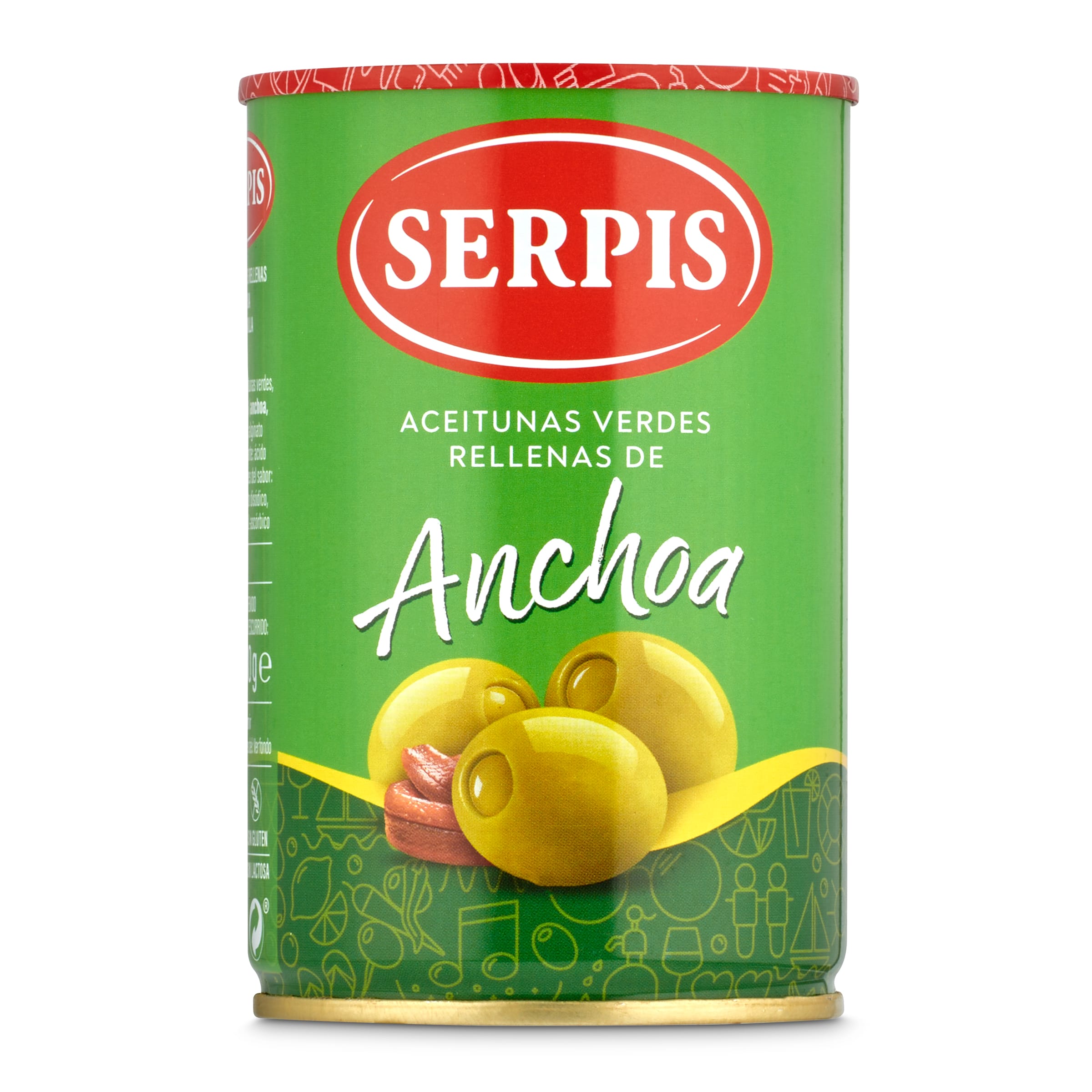SERPIS aceitunas rellenas de anchoas lata 130 gr