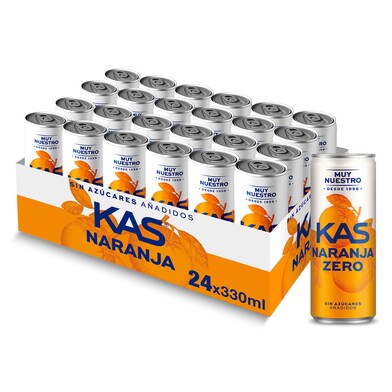 Refresco de naranja zero azúcares Kas pack 24 x 33 cl-0 Refresco de naranja zero azúcares Kas pack 24 x 33 cl-0