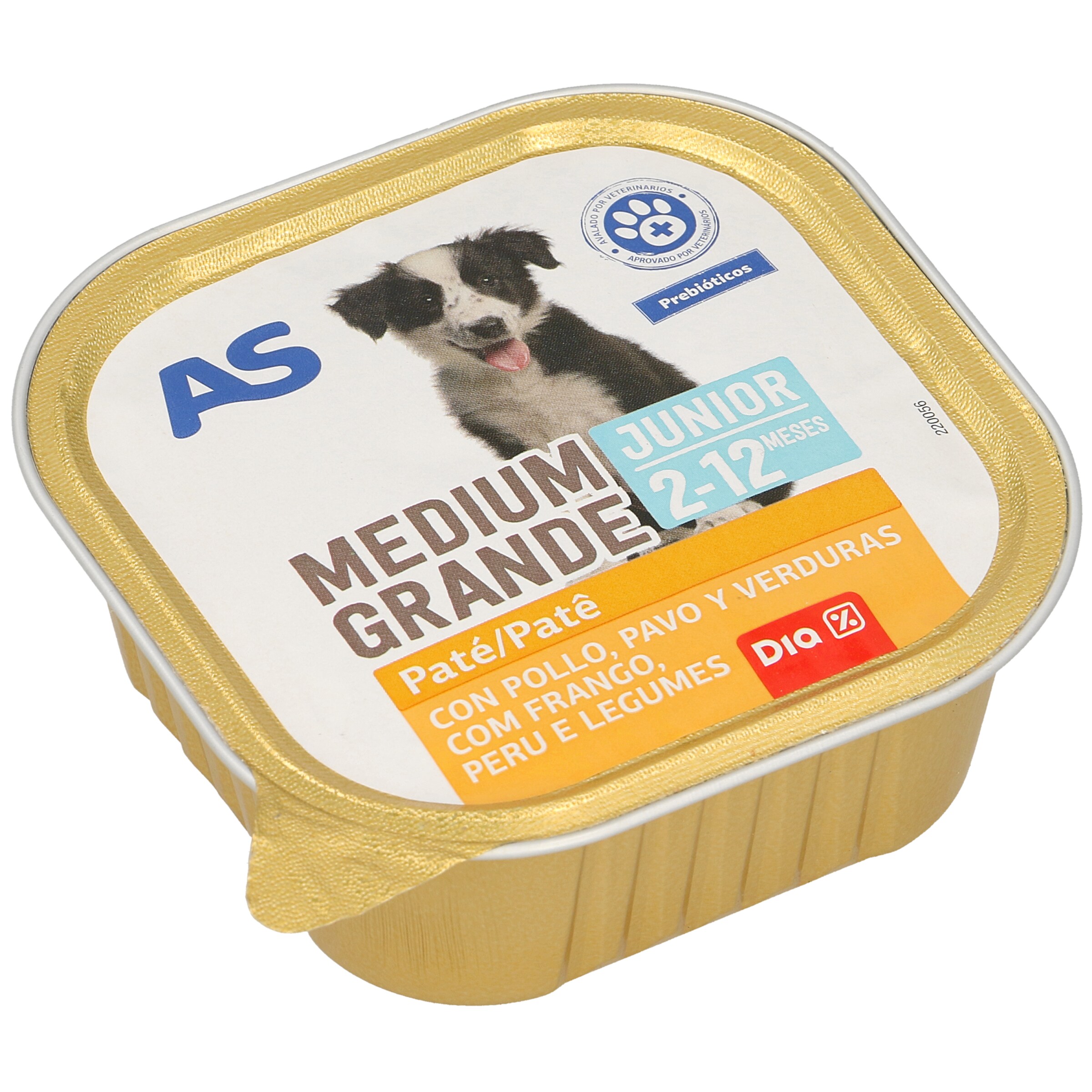 DIA paté para perros cachorros con pollo, pavo y verduras tarrina 300 gr