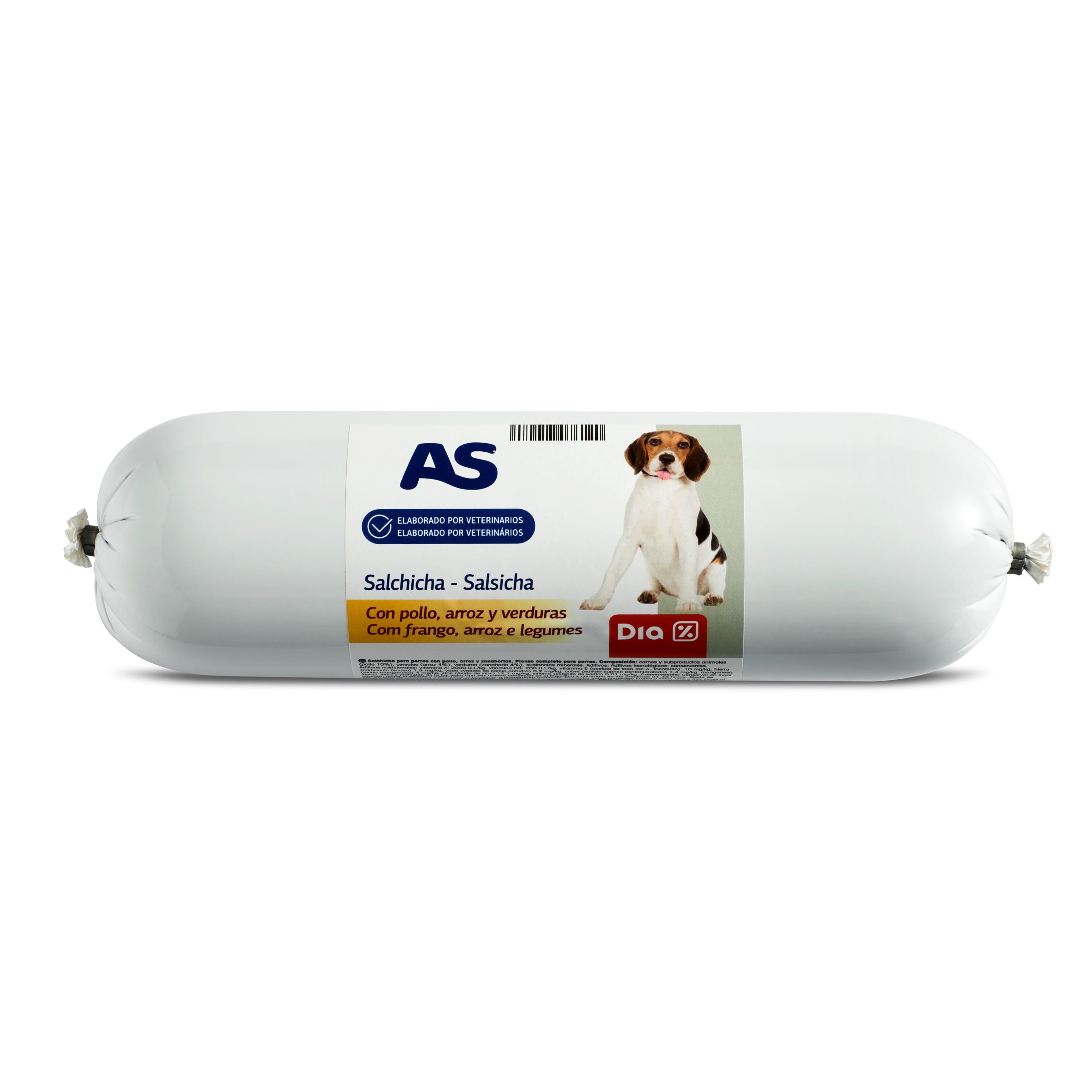 AS salchicha para perros con pollo, arroz y verduras pieza 1 Kg
