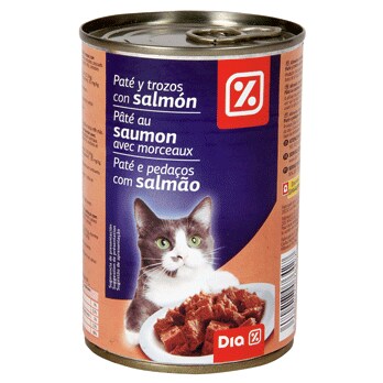 DIA paté para gatos con trozos de salmón lata 400 gr