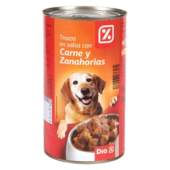Alimento para perros trozos en salsa con carne y zanahorias Dia lata 1.25  kg - Supermercados DIA
