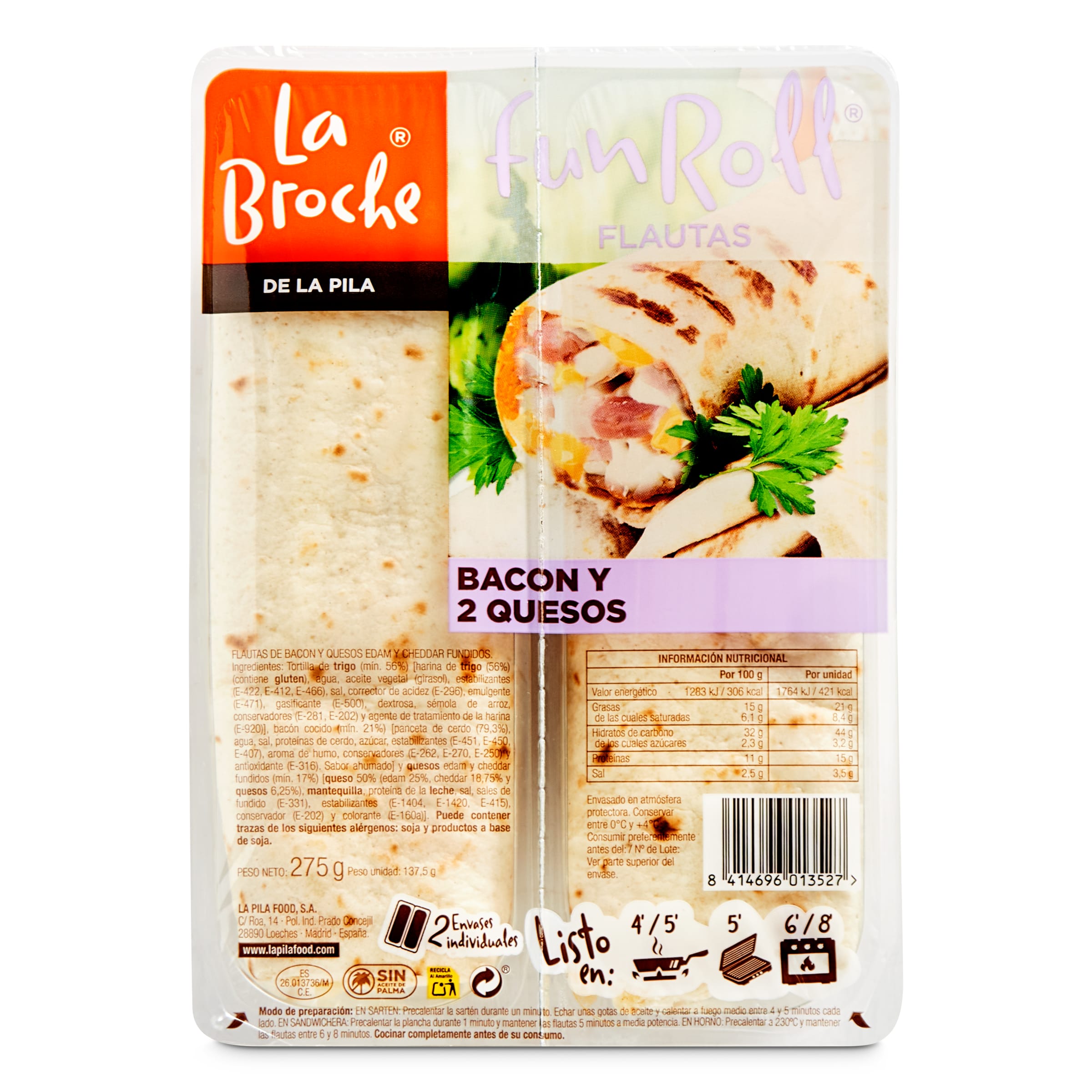 LA BROCHE Fun roll de bacon y queso bandeja 275 gr