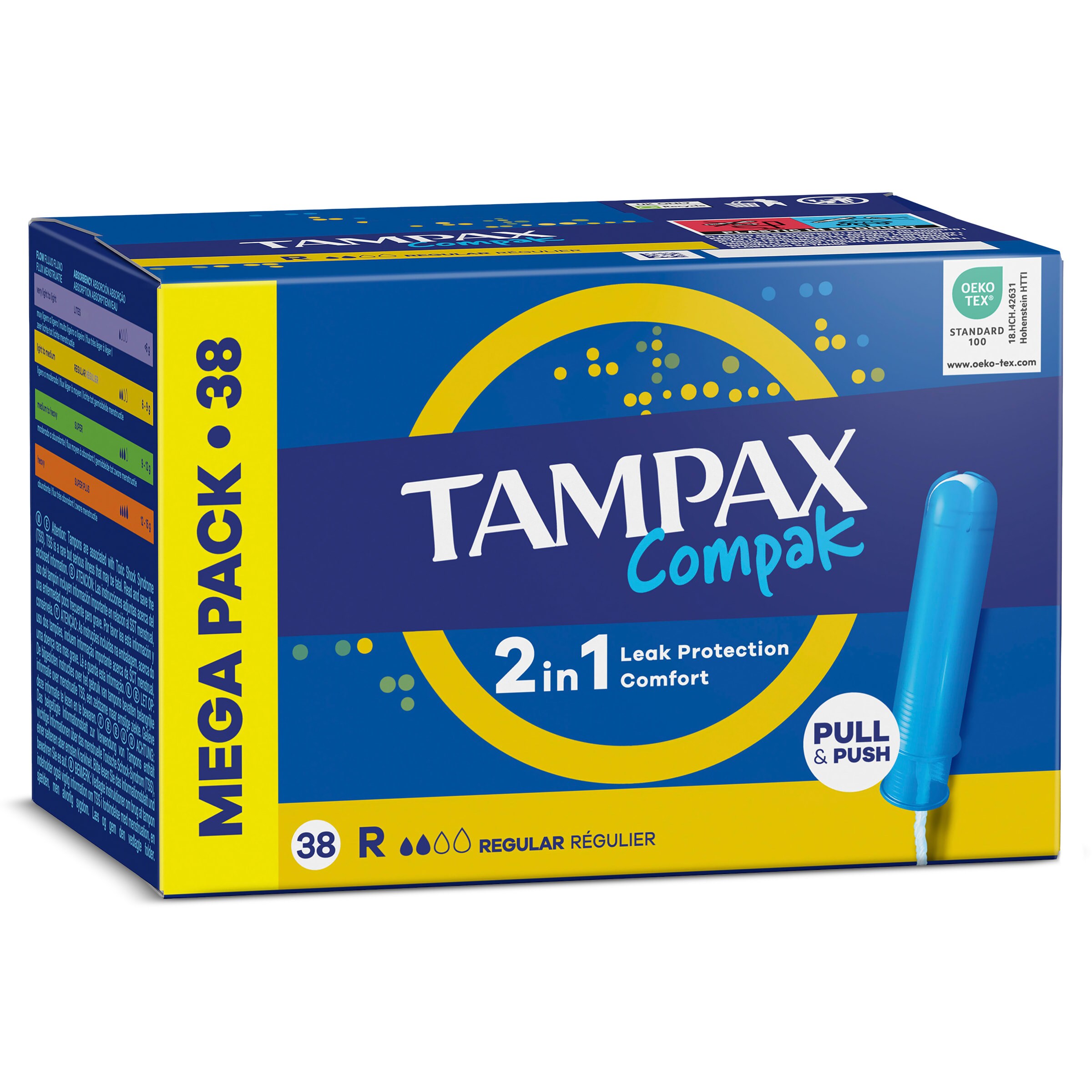 Tampón compak regular Tampax caja 38 unidades