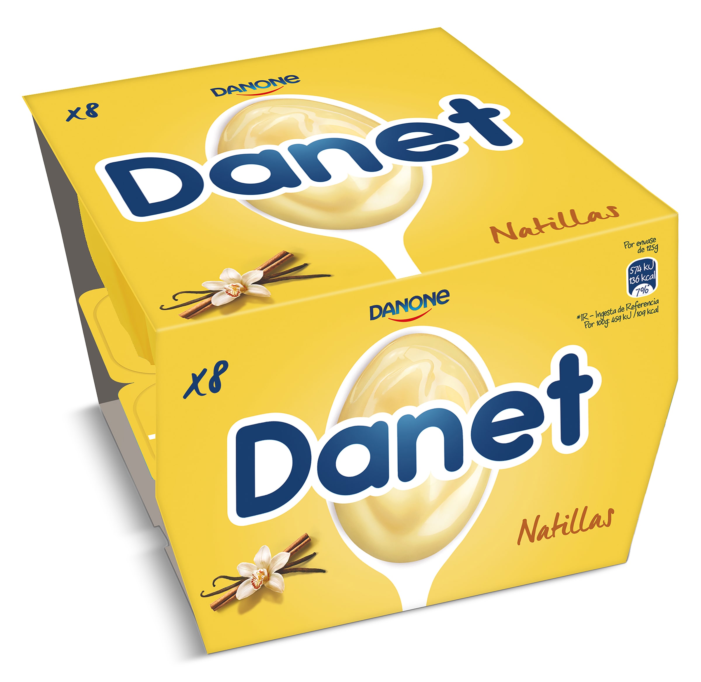 DANONE DANET natillas vainilla pack 8 unidades 120 gr
