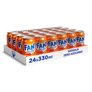 Refresco de naranja zero azúcares Fanta pack 24 x 33 cl-0 Refresco de naranja zero azúcares Fanta pack 24 x 33 cl-0
