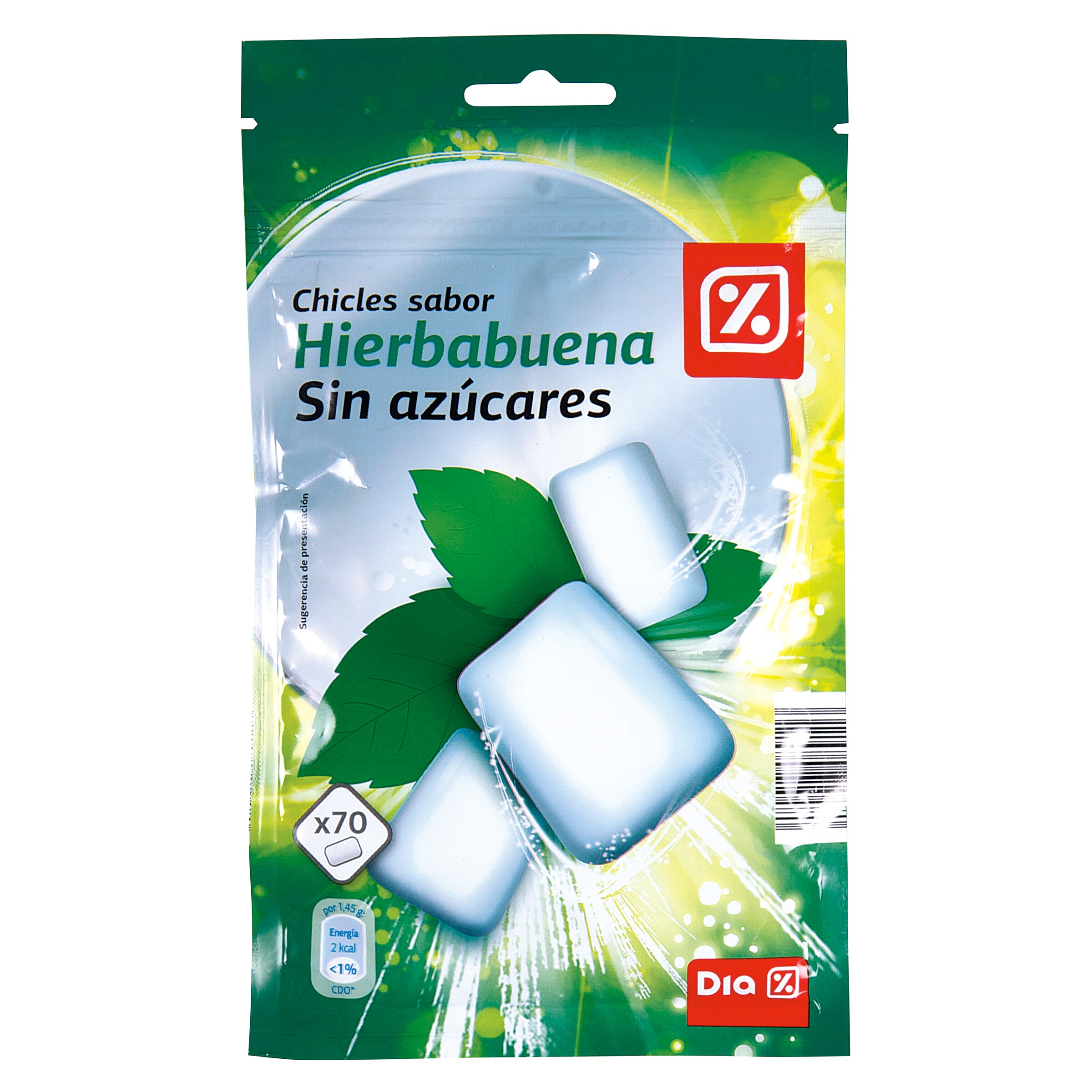 DIA chicle sabor hierbabuena sin azúcares bolsa 98 gr