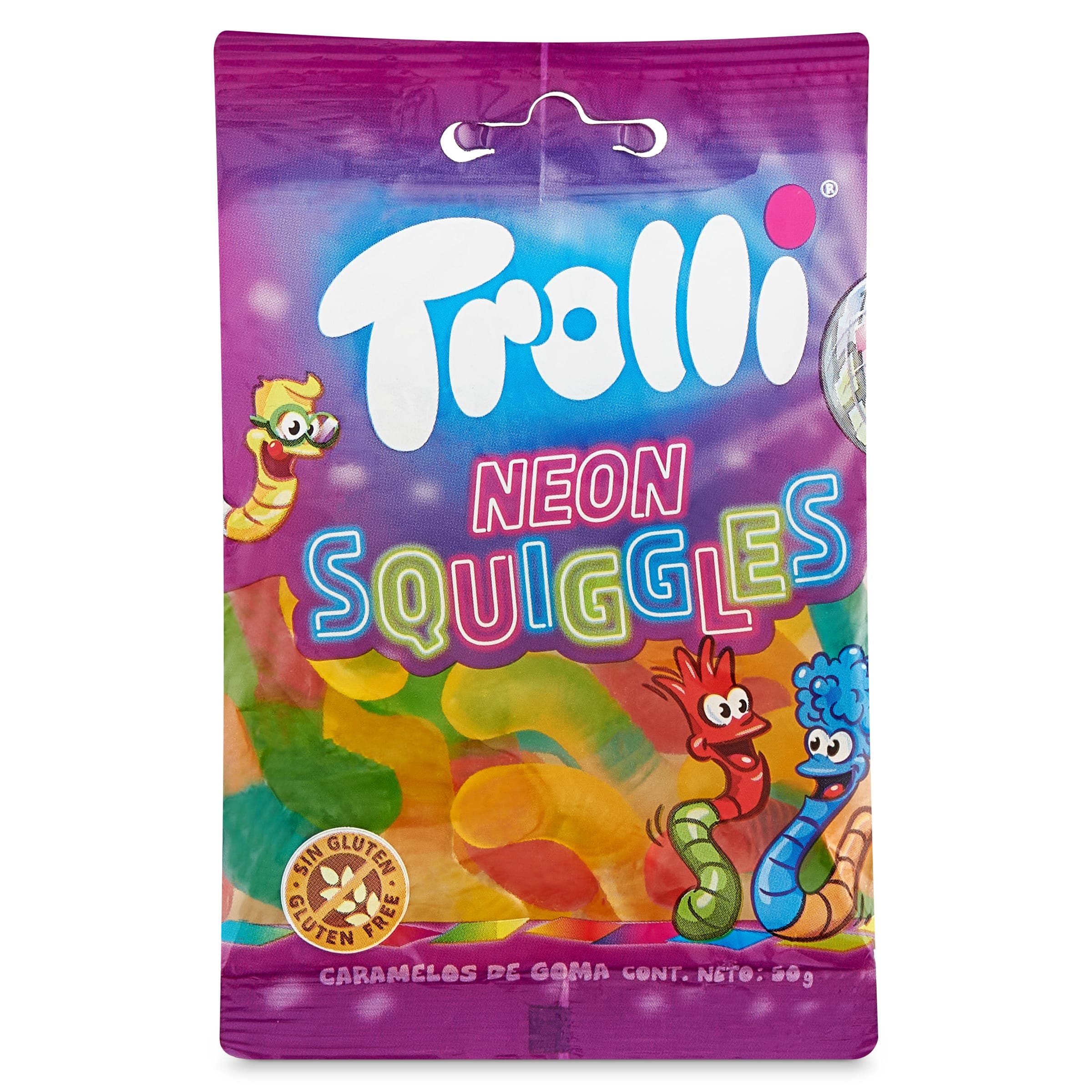 Golosinas gusanos neón Trolli 50 g