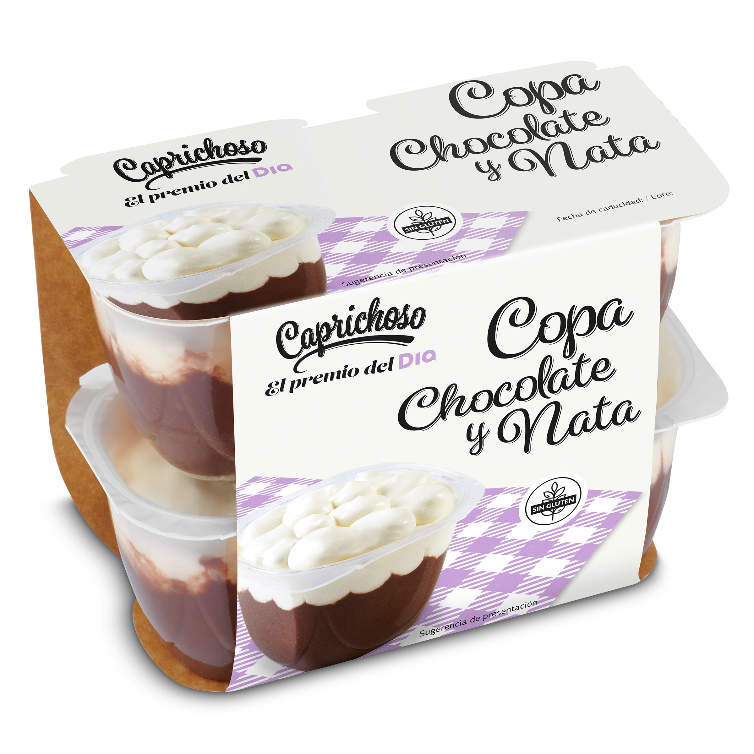 DIA CAPRICHOSO copa de chocolate y nata pack 4 unidades 115 gr