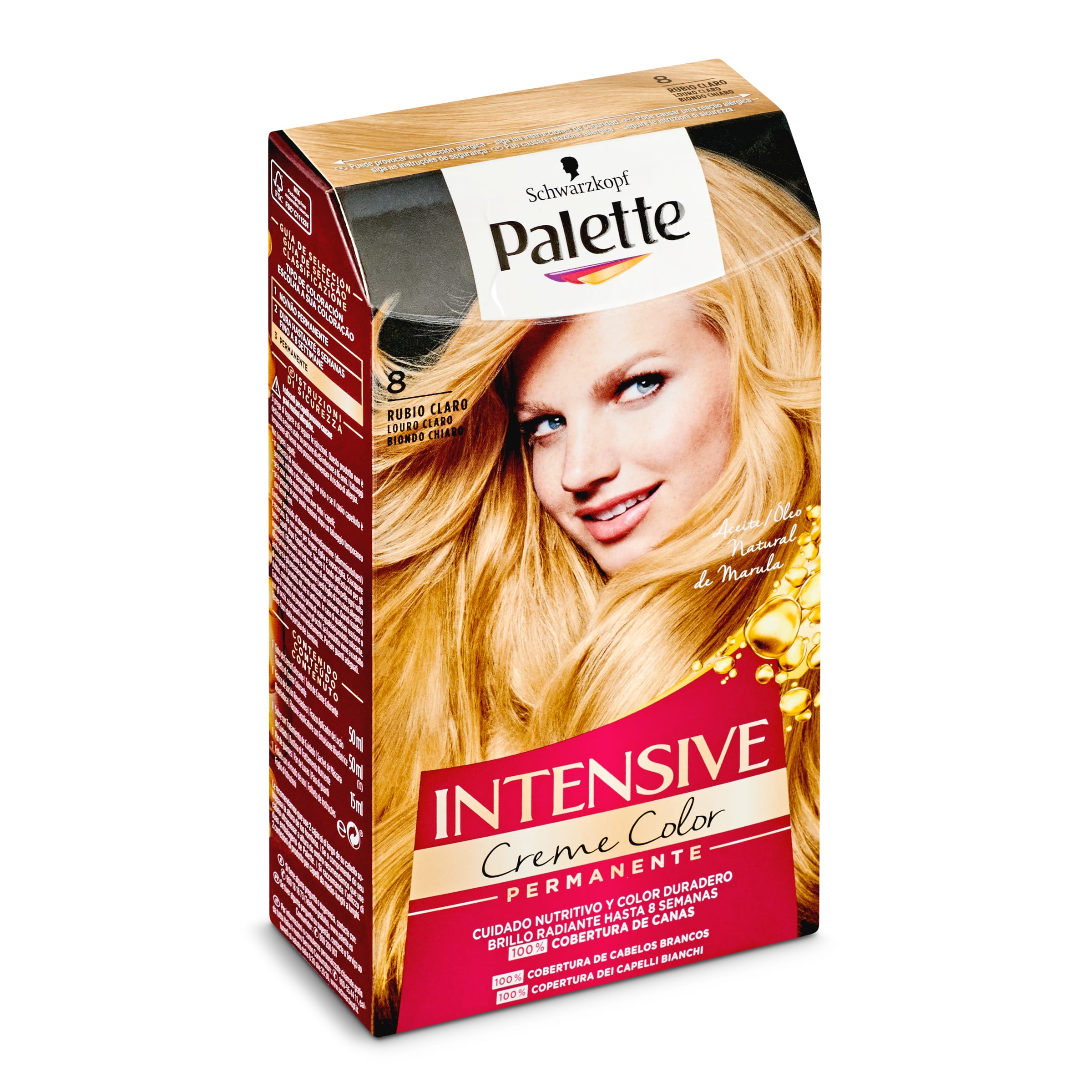 PALETTE INTENSIVE CREME tinte Rubio Claro Nº 8 caja 1 ud