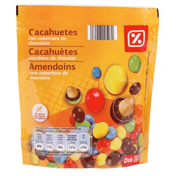 DIA cacahuetes con cobertura de chocolate bolsa 250 gr