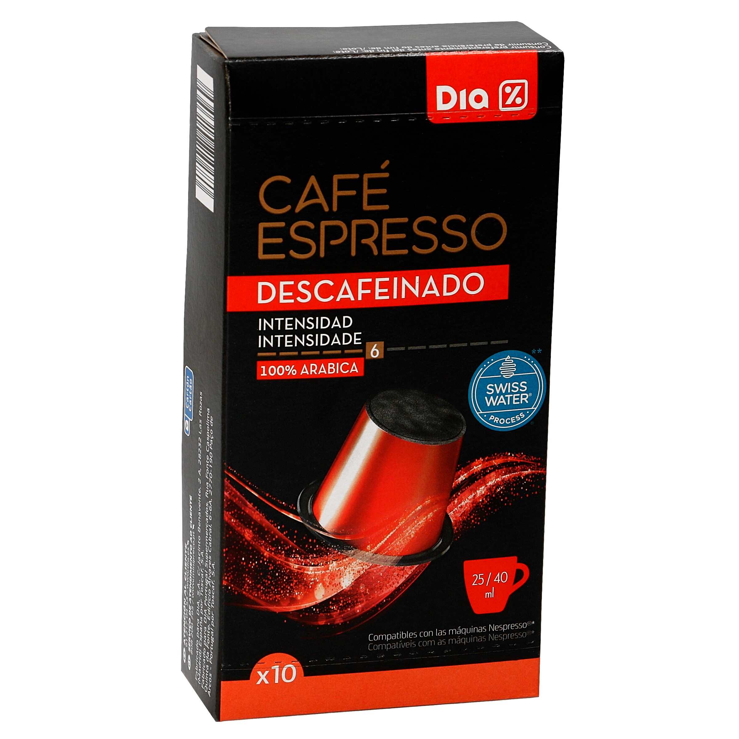 DIA café expresso descafeinado 10 cápsulas caja 53 gr