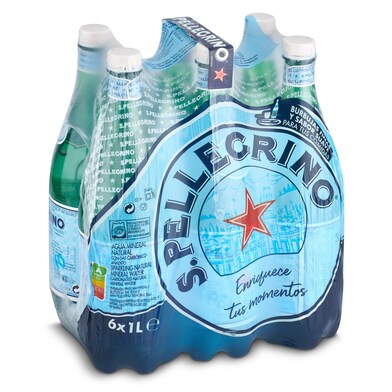 Agua mineral con gas San Pellegrino pack 6 x 1 L-0 Agua mineral con gas San Pellegrino pack 6 x 1 L-0