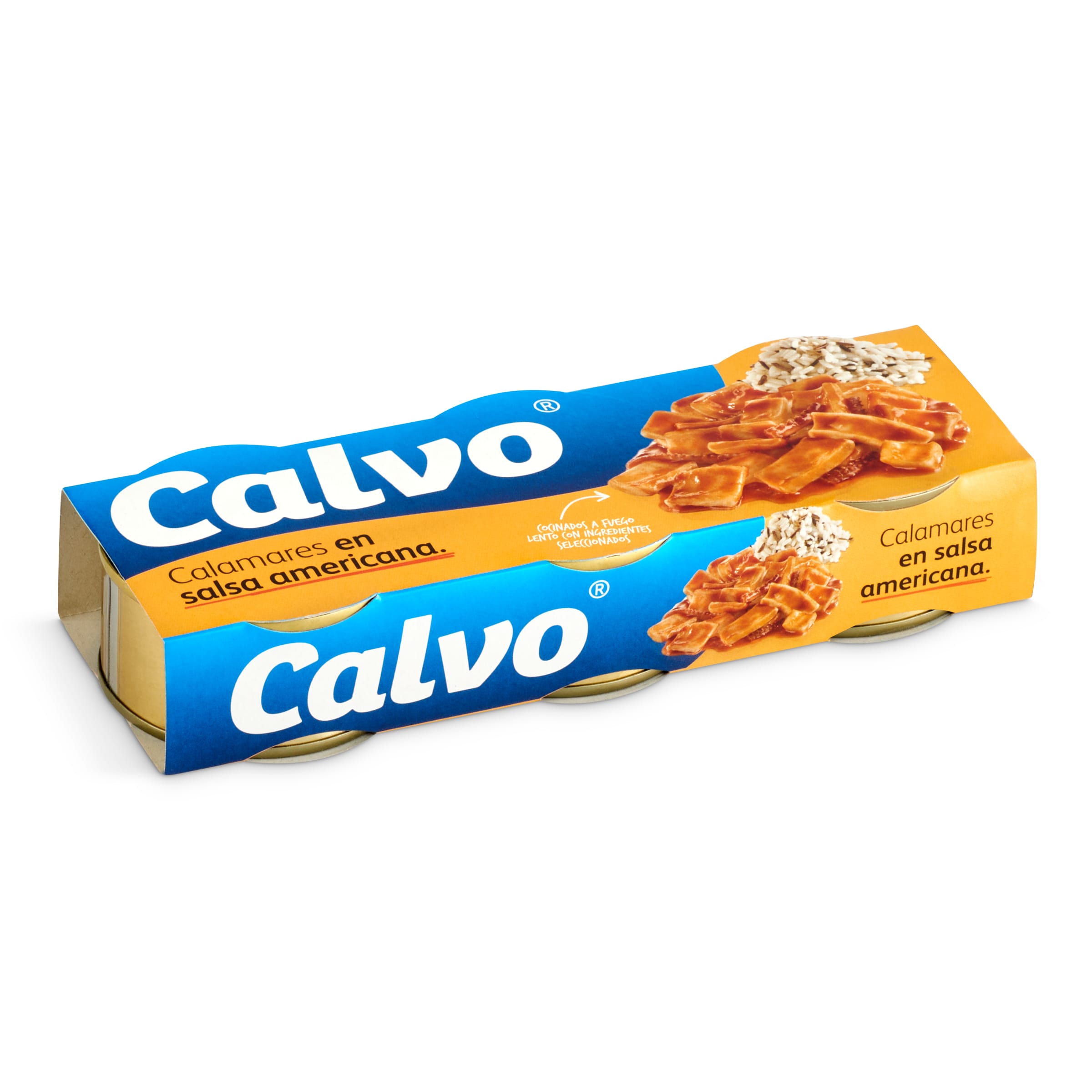 CALVO calamares en salsa americana pack 3 latas 48 gr