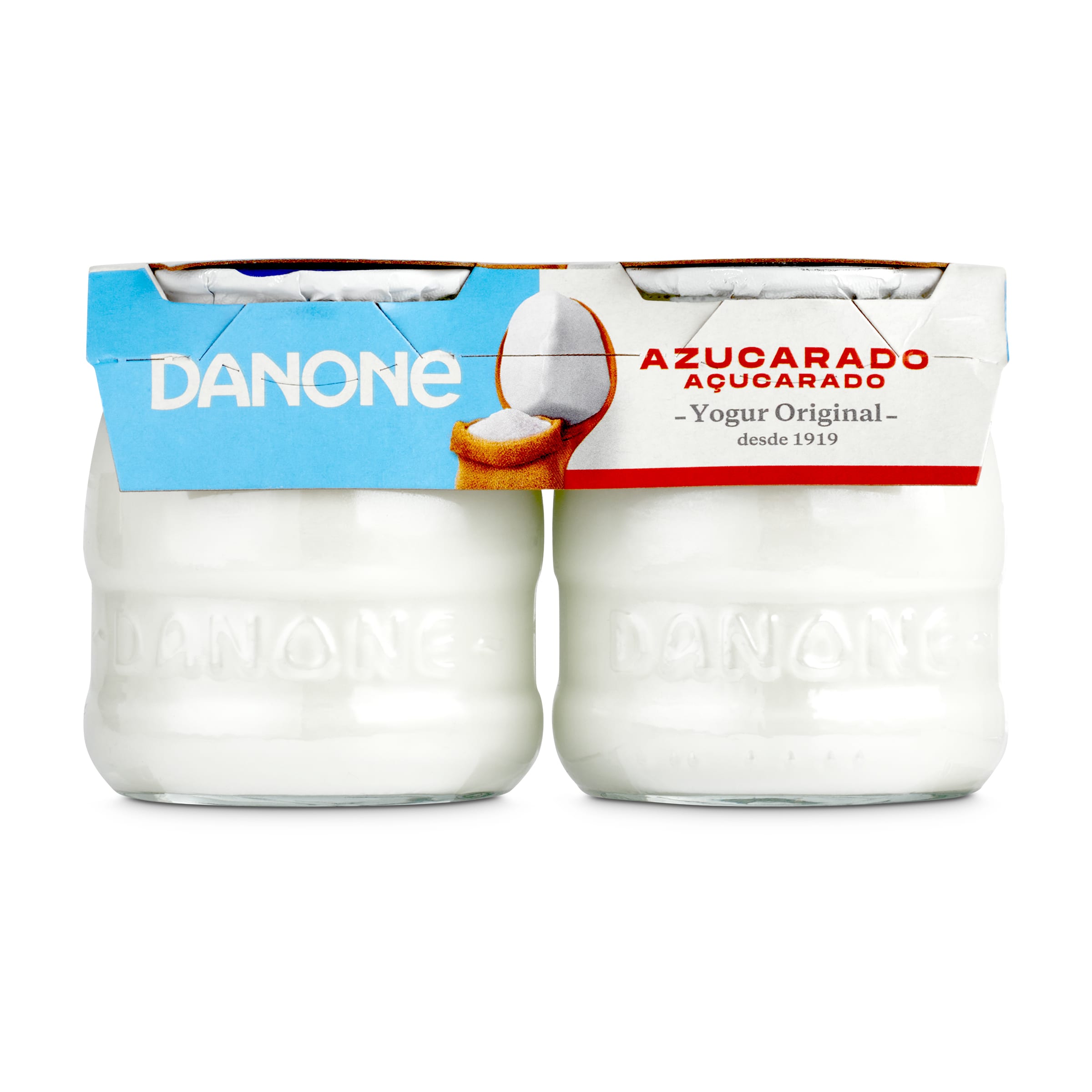 DANONE yogur original natural azucarado pack 2 unidades 130 gr