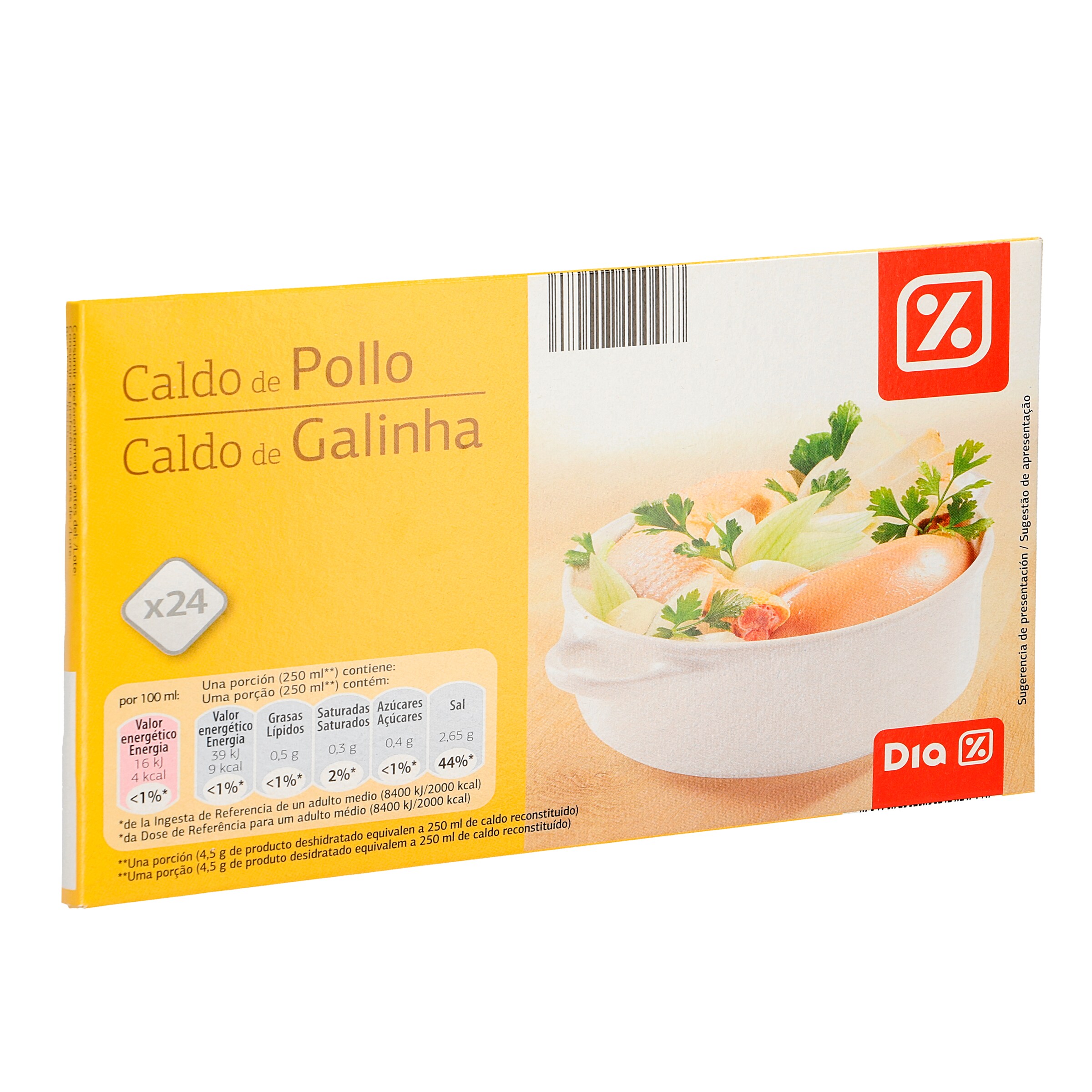 DIA caldo de pollo estuche 24 pastillas