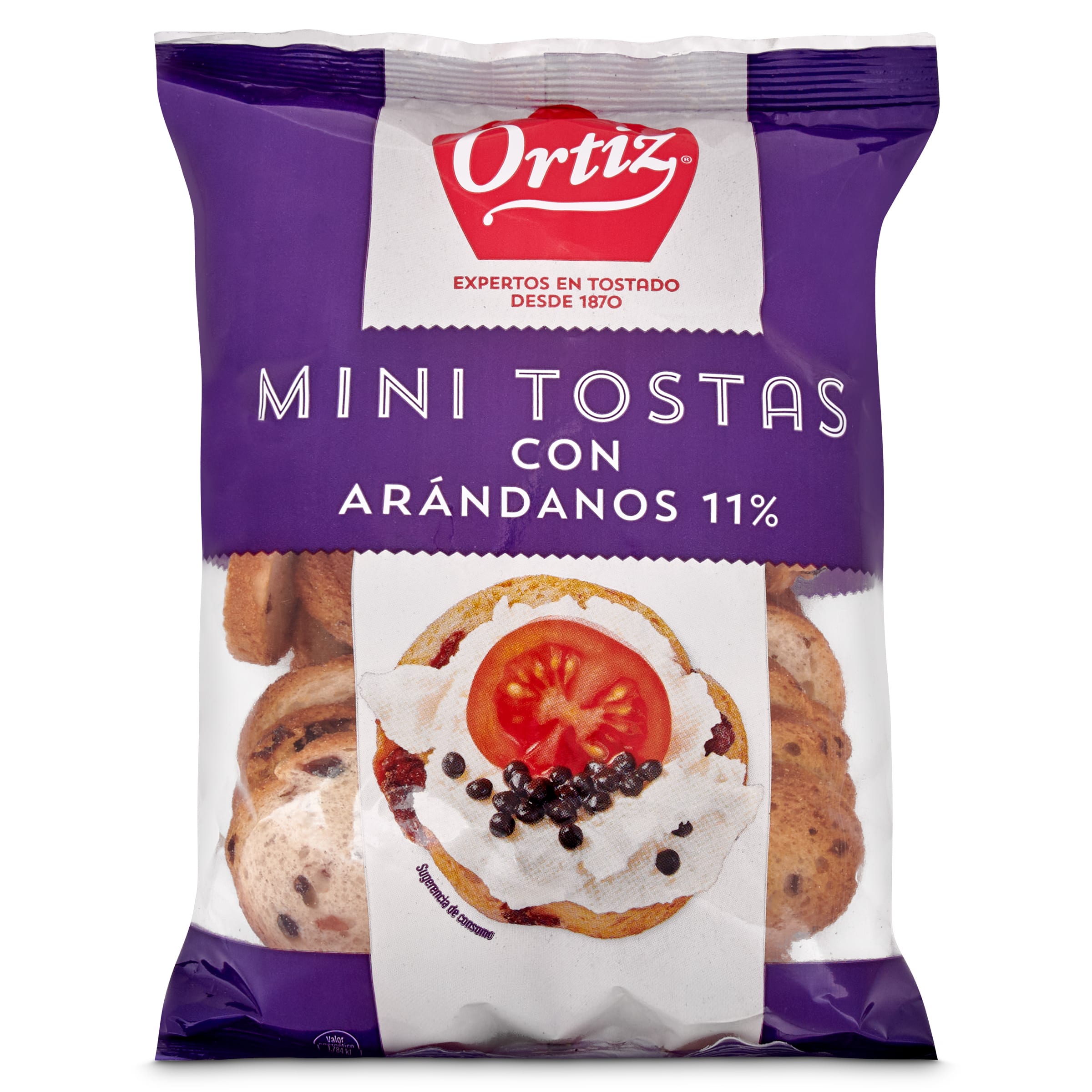 ORTIZ tostaditas de arándanos bolsa 90 gr