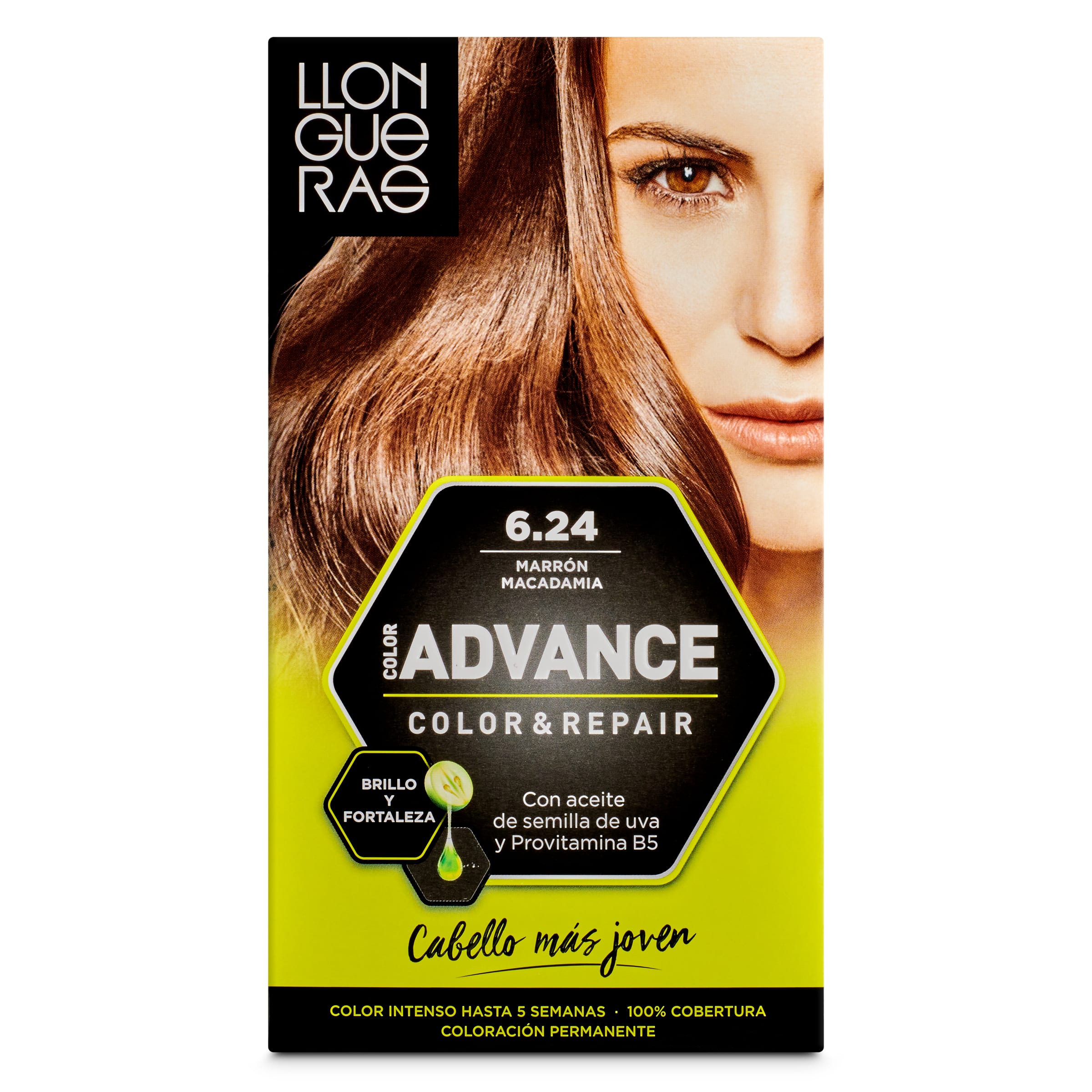 LLONGUERAS tinte Marrón Macadamia Nº 6,24 caja 1 ud