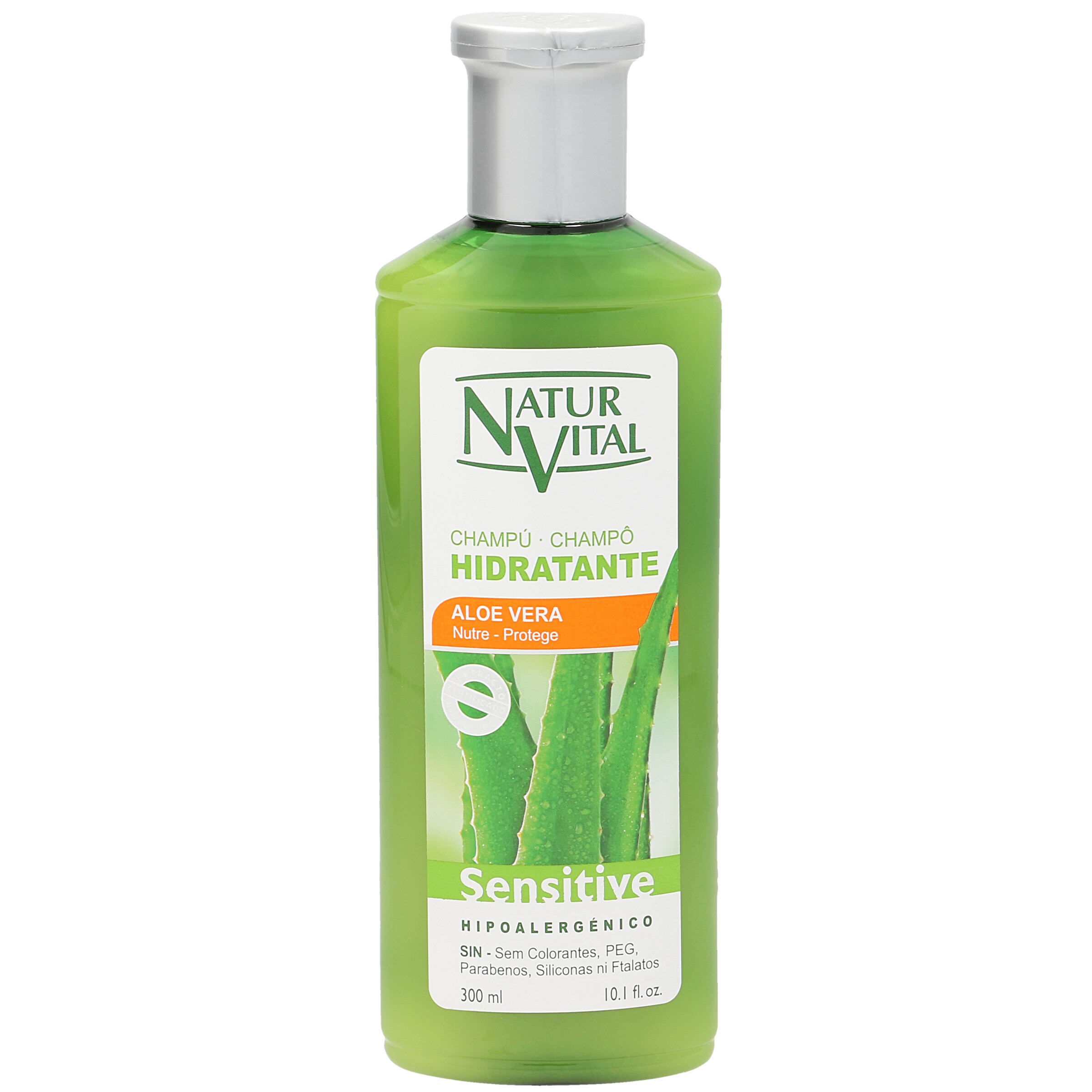 NATUR VITAL champú sensitive hidratante con aloe vera bote 300 ml
