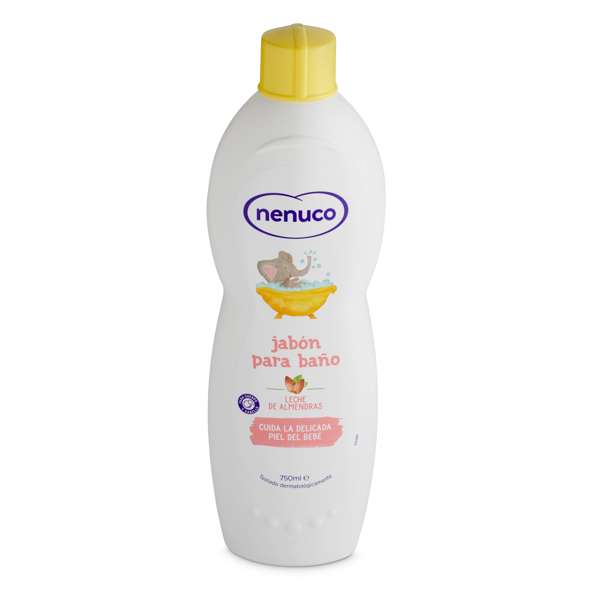 NENUCO jabón de baño hidratante con leche y almendras dulces botella 750 ml