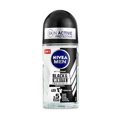 Desodorante roll-on invisible for black & white Nivea bote 50 ml -  Supermercados DIA