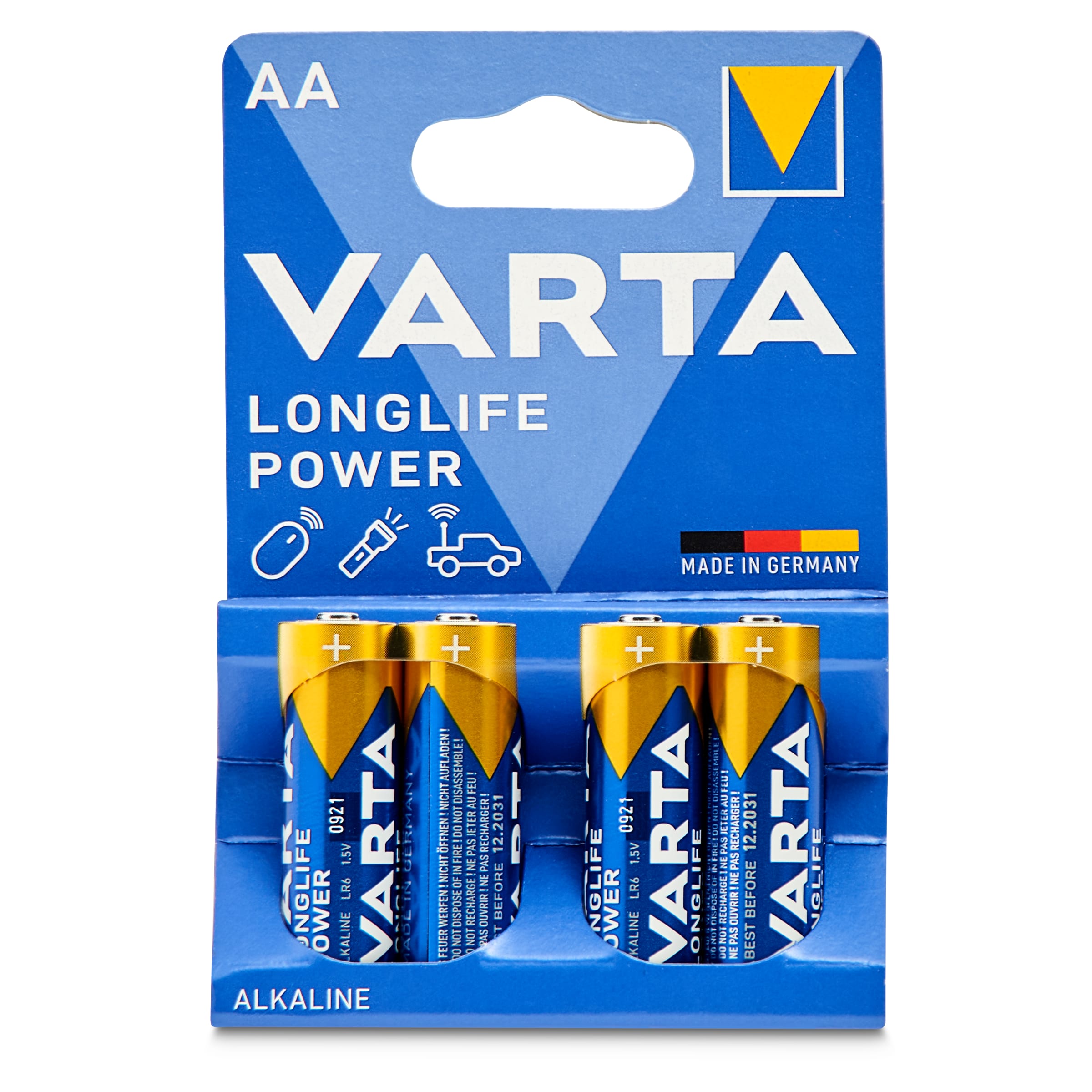 VARTA Longlife pila alcalina power AA blíster 4 uds